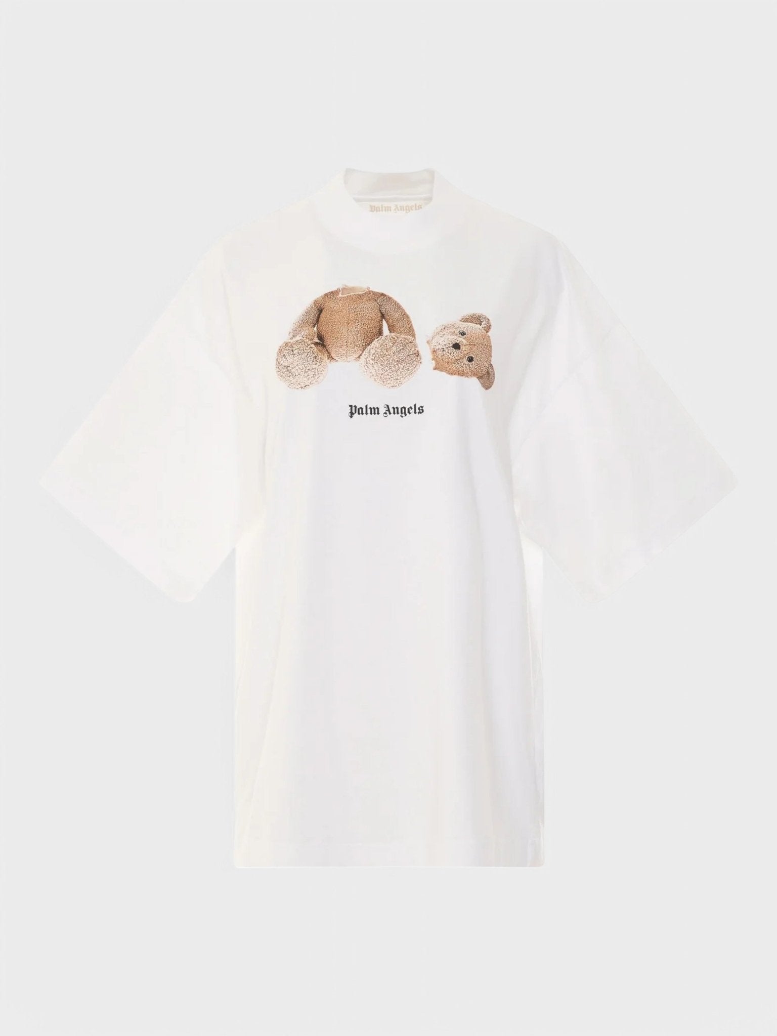 Palm Angels Womens Bear Loose T-Shirt White/Brown - Supplied FashionPALM ANGELS