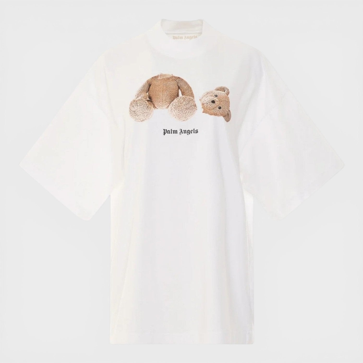 Palm Angels Womens Bear Loose T-Shirt White/Brown - Supplied FashionPALM ANGELS