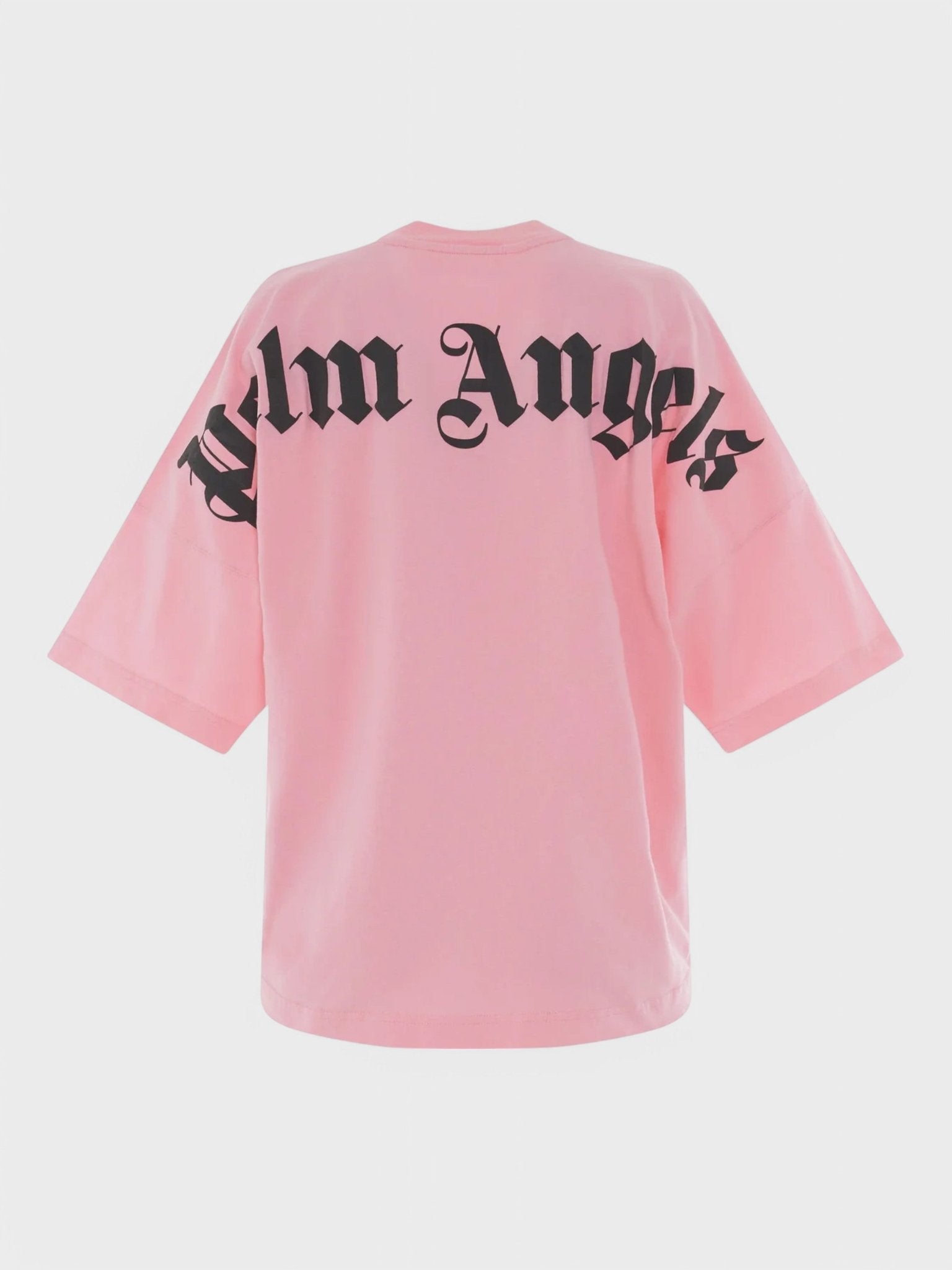 Palm Angels Women'S Gothic Logo Oversized T-Shirt Pink/Black - Supplied FashionPALM ANGELS