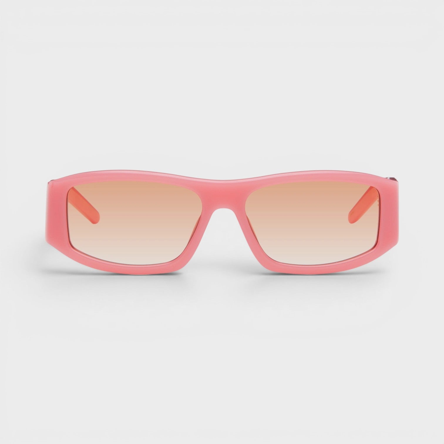Rectangular Comb Acetate Sunglasses Pink Orange