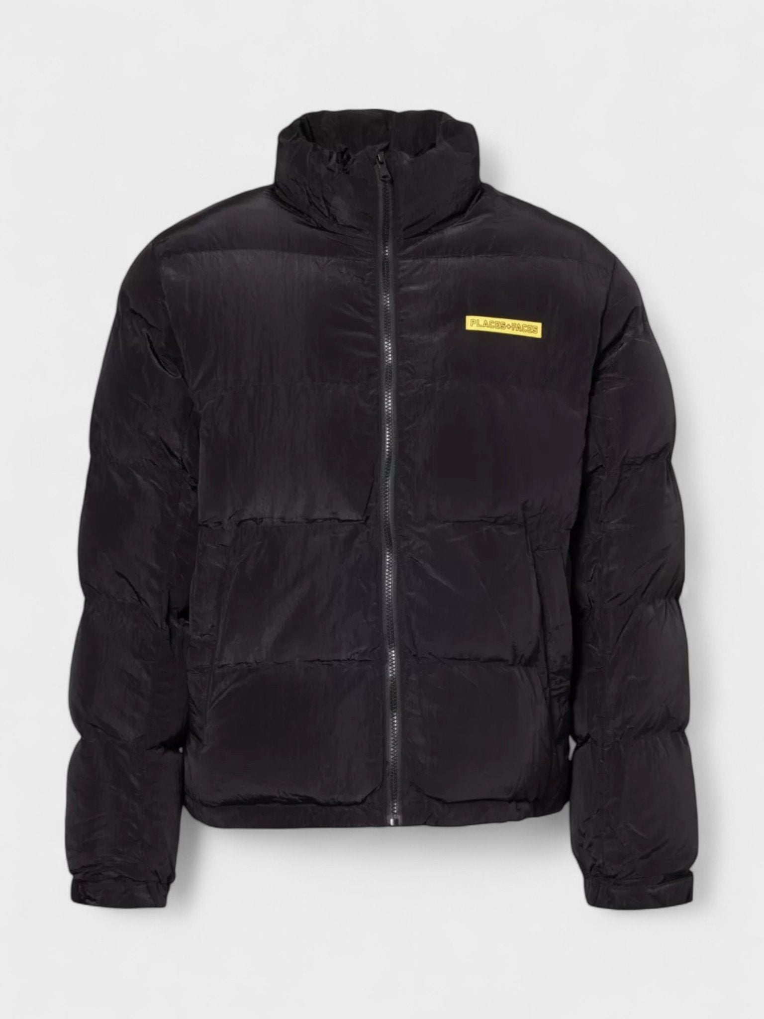 Places + Faces High Neck Woven Blend Down Puffer Black - Supplied FashionPlaces + Faces