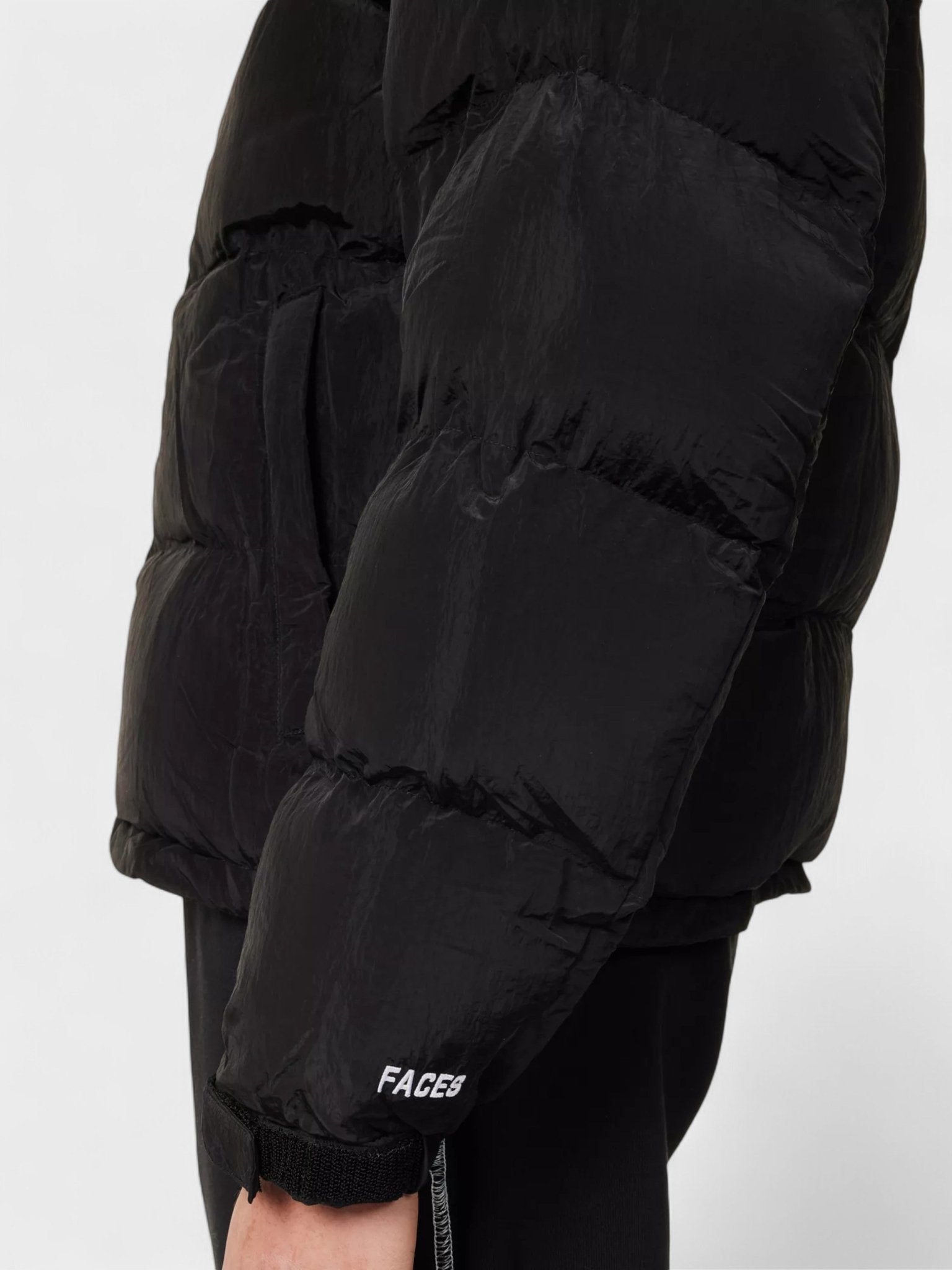 Places + Faces High Neck Woven Blend Down Puffer Black - Supplied FashionPlaces + Faces