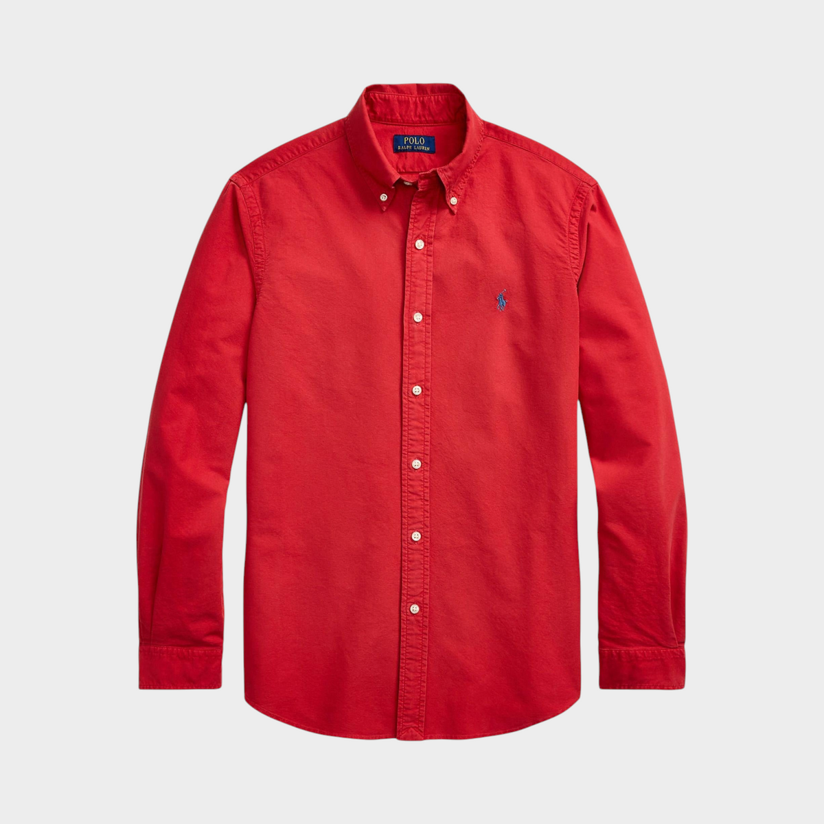 Supplied Fashion Polo Ralph Lauren slim fit corduroy shirt in Martin Red with button-down collar and logo embroidery.
