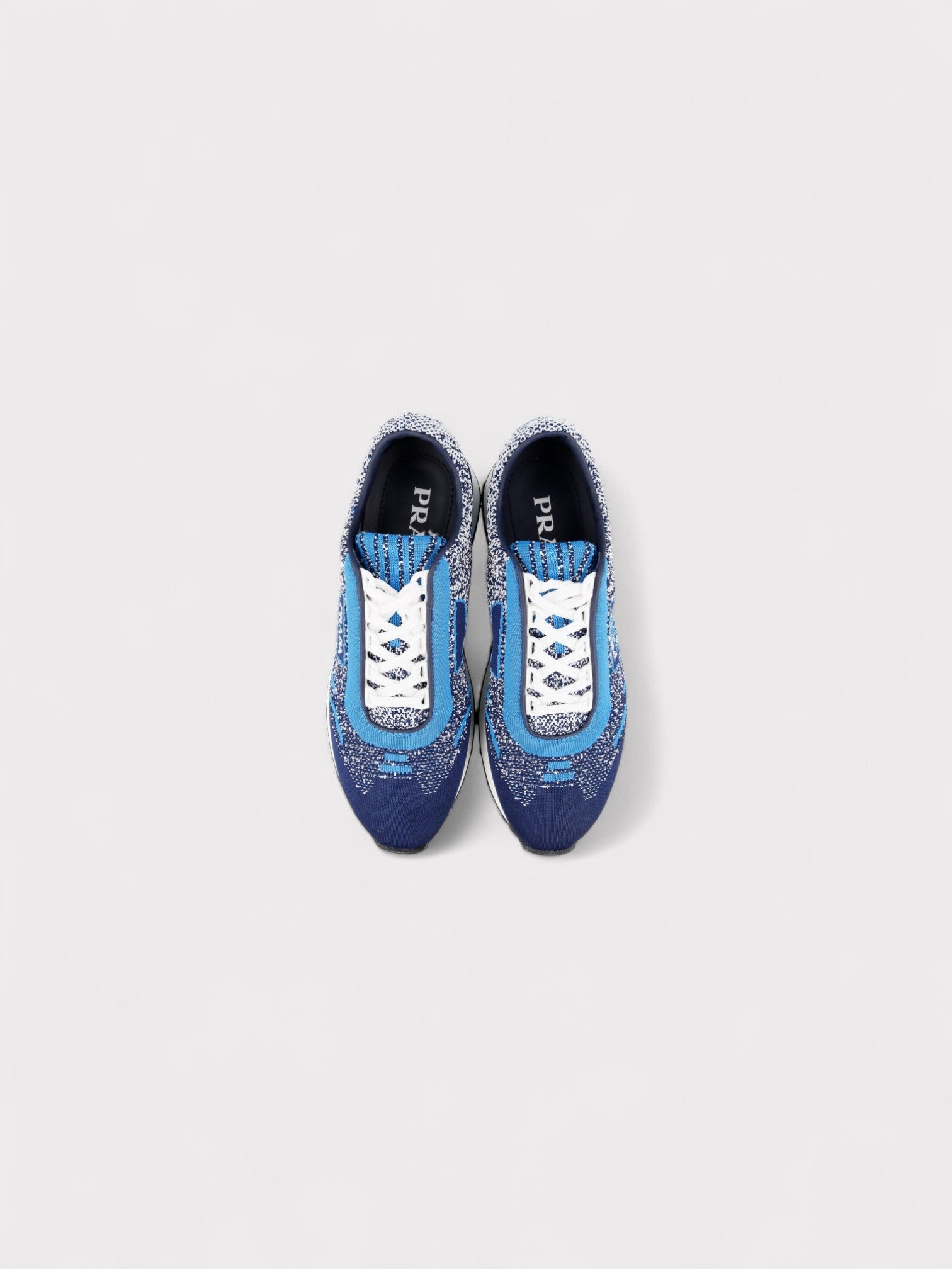 Prada Knit Milano 70 Trainers Blue - Supplied FashionPrada