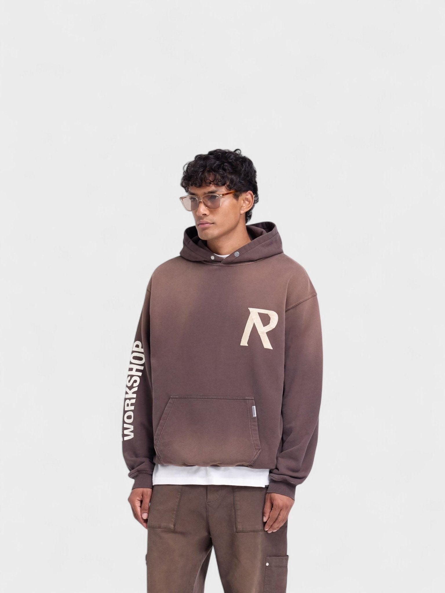 Represent Masking Tape Initial Hoodie Cedar Brown - Supplied FashionRepresent