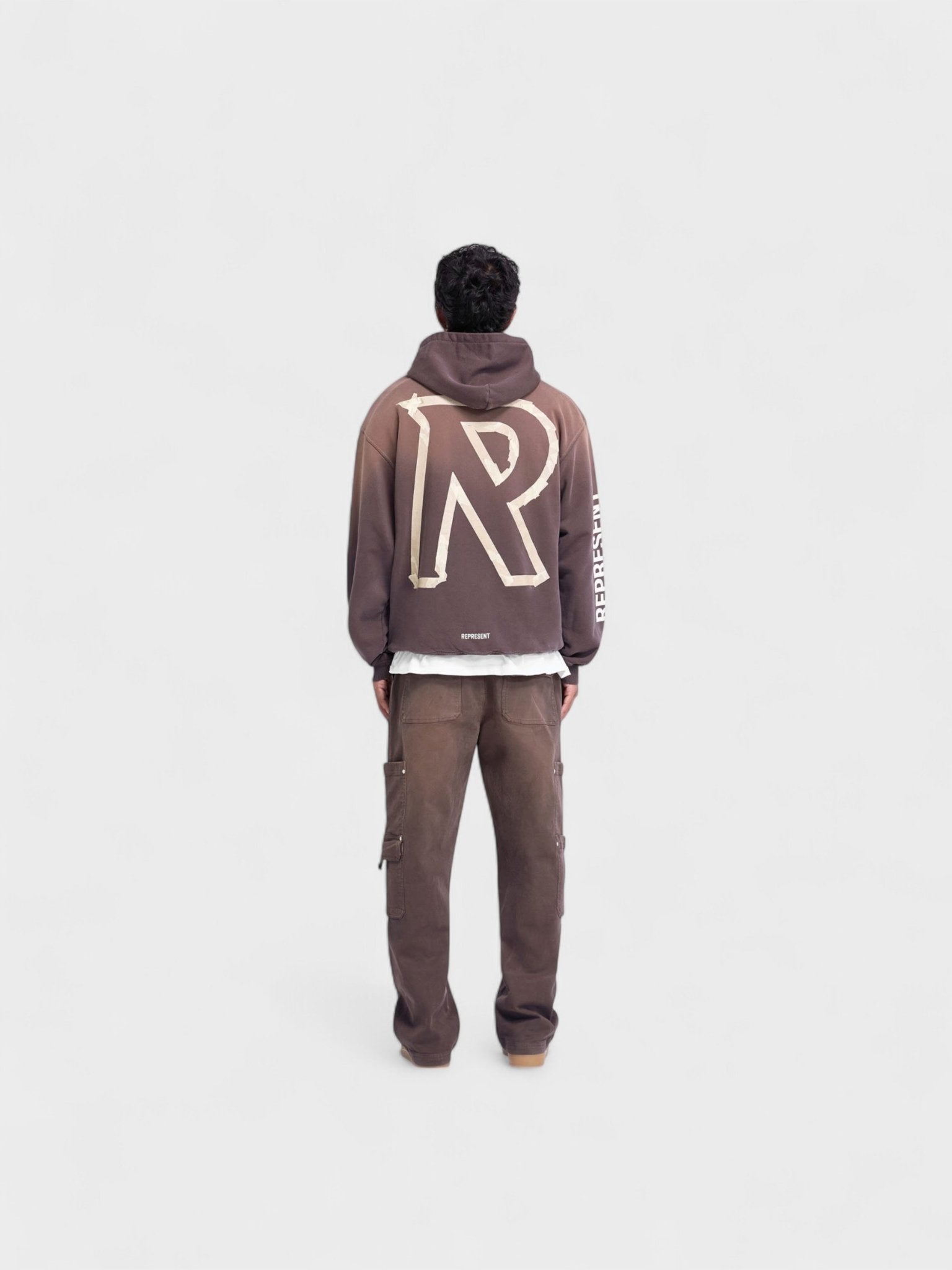 Represent Masking Tape Initial Hoodie Cedar Brown - Supplied FashionRepresent