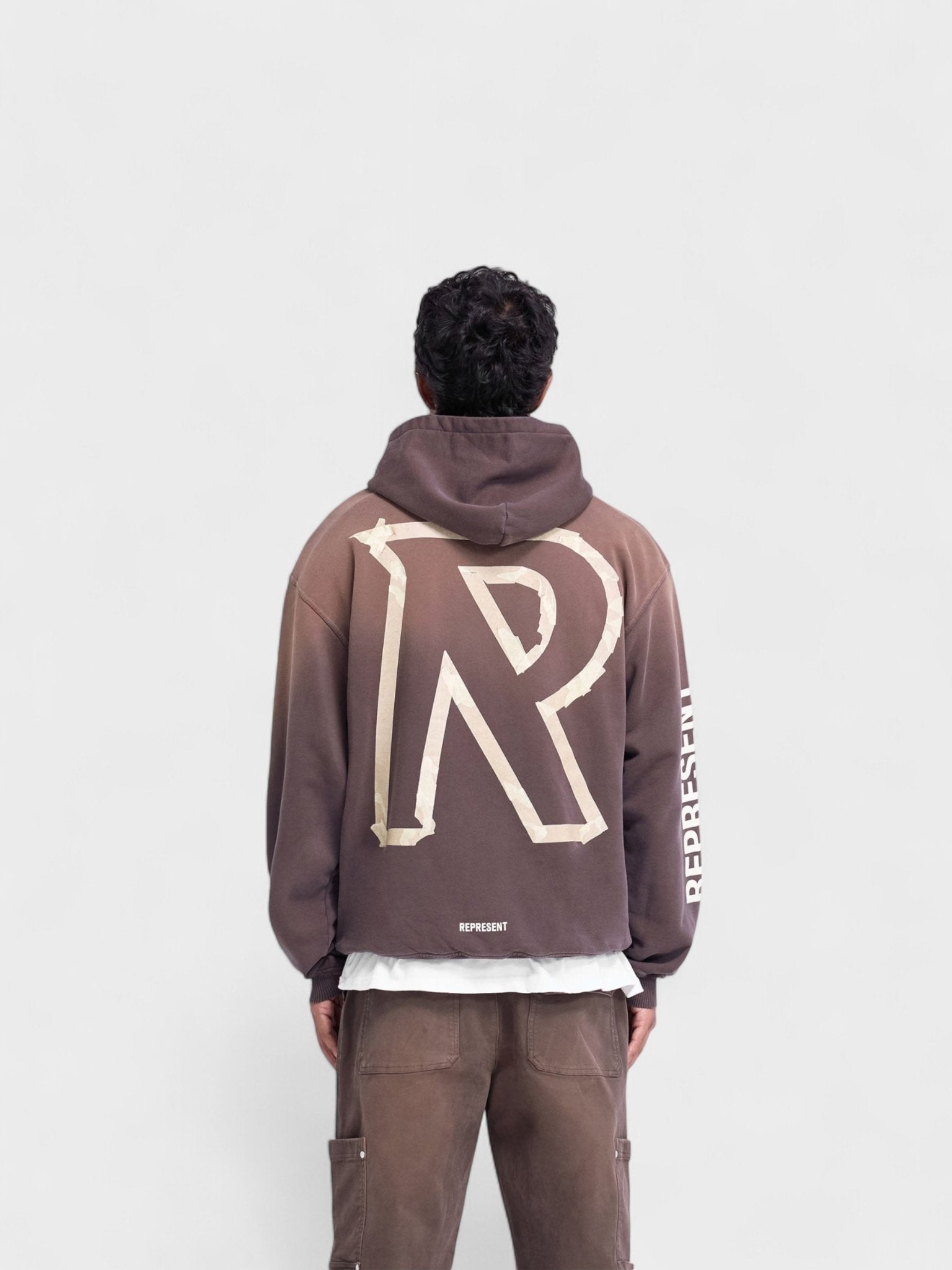Represent Masking Tape Initial Hoodie Cedar Brown - Supplied FashionRepresent