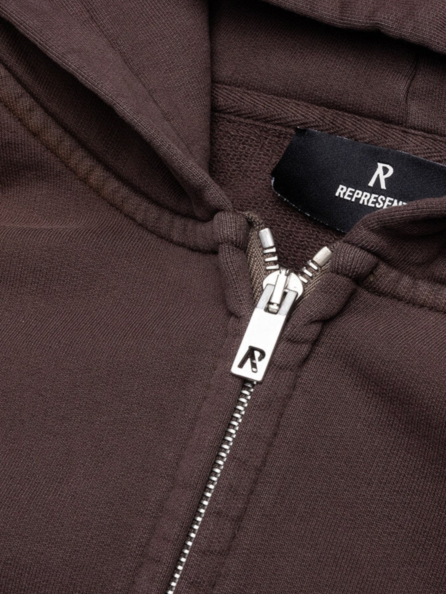 Represent Masking Tape Initial Zipped Hoodie Cedar Brown - Supplied FashionRepresent
