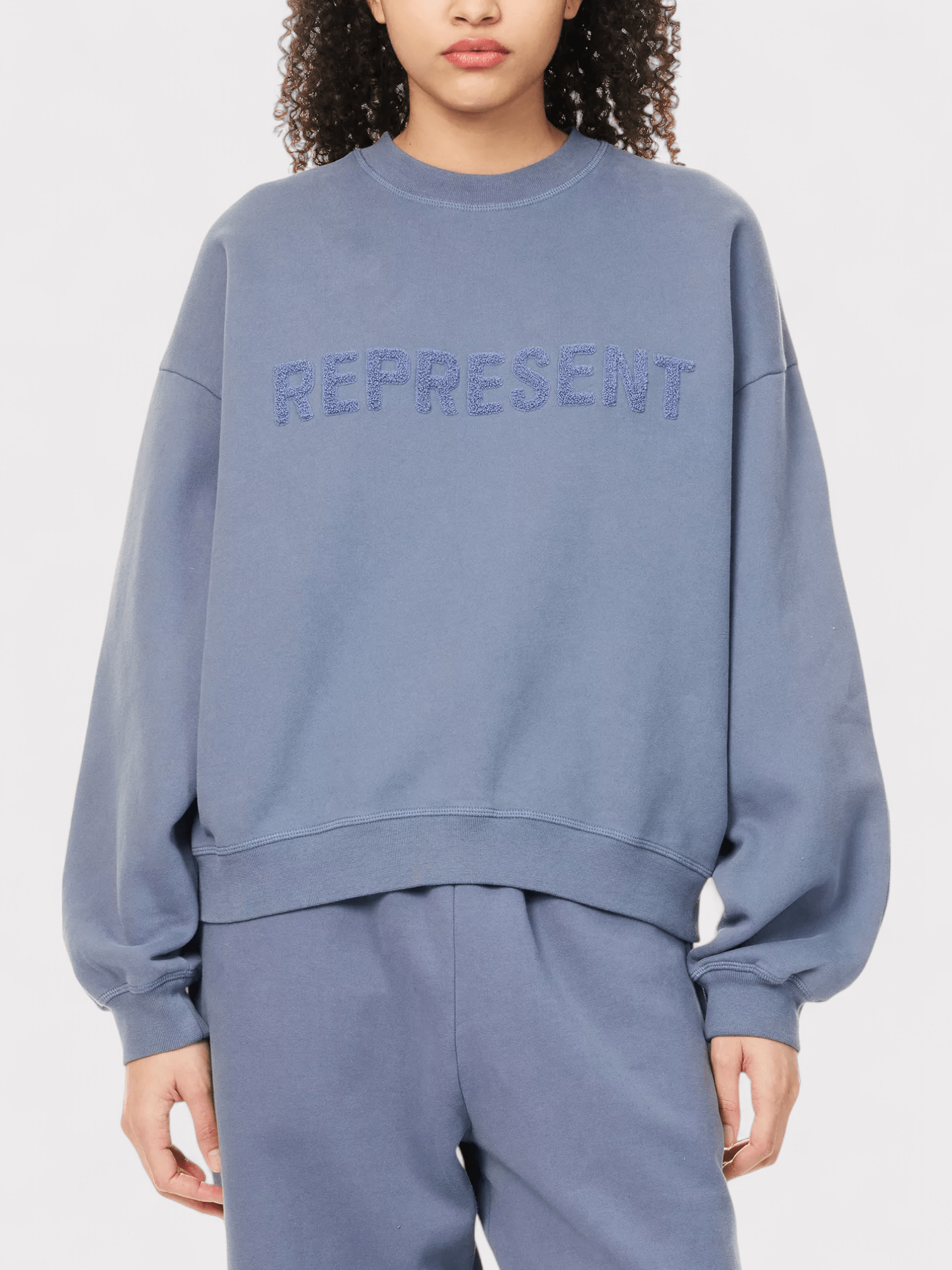 Represent Owners Club Fleece - Branding Cotton - Jersey Sweatshirt Steel Blue - Supplied FashionRepresent