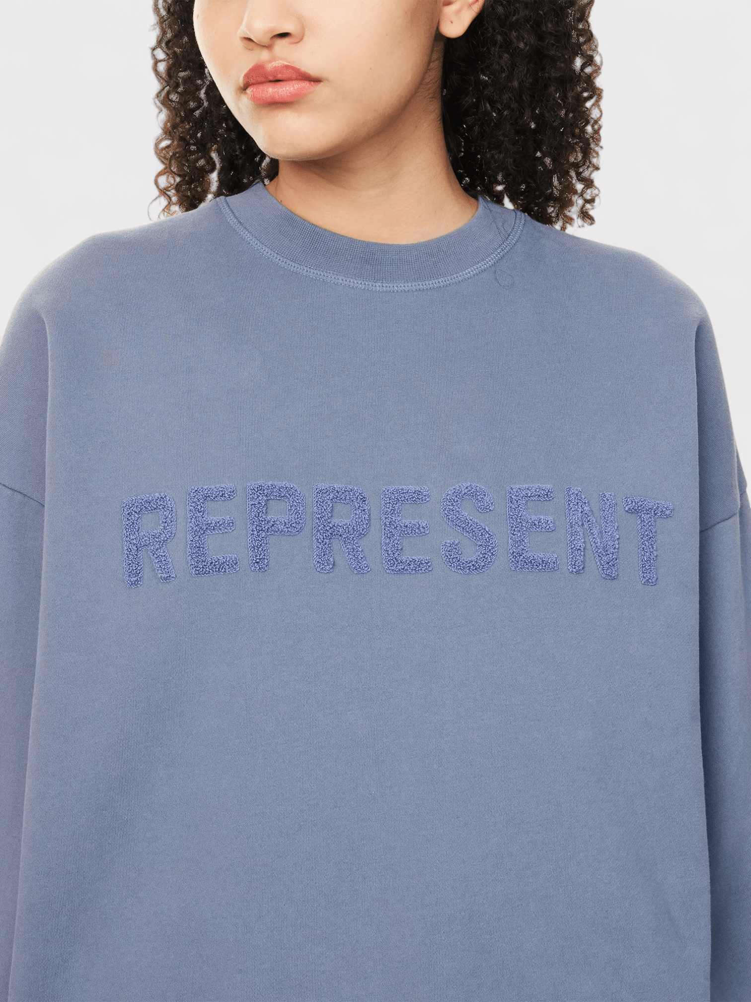 Represent Owners Club Fleece - Branding Cotton - Jersey Sweatshirt Steel Blue - Supplied FashionRepresent