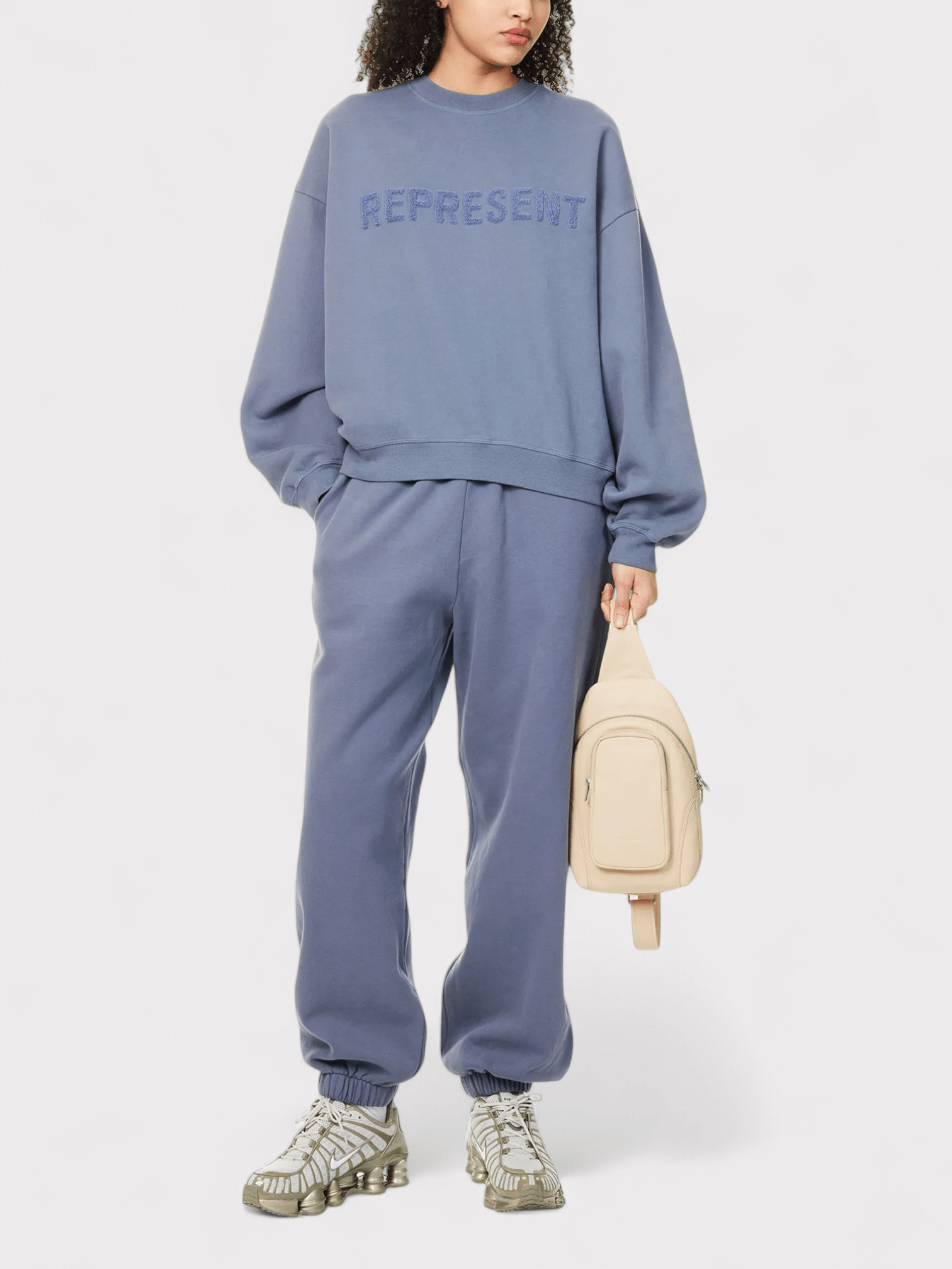 Represent Owners Club Fleece - Branding Cotton - Jersey Sweatshirt Steel Blue - Supplied FashionRepresent