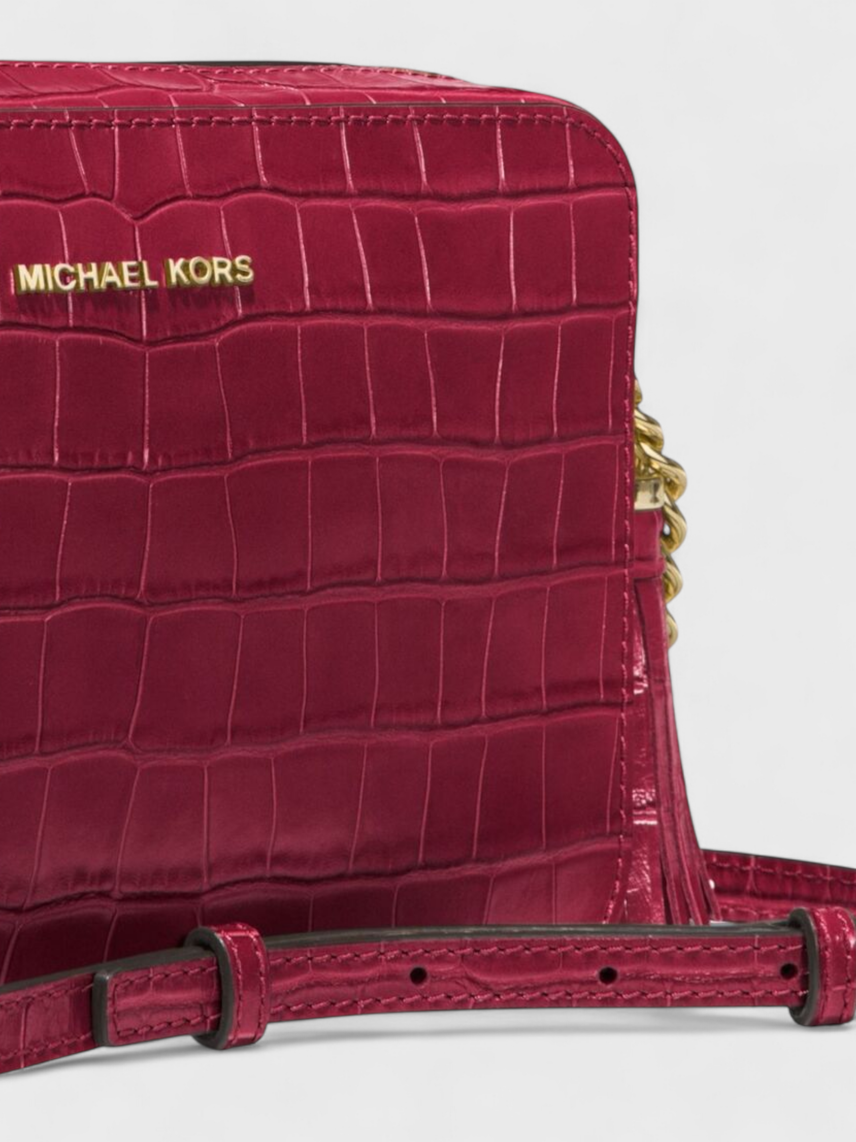 Michael Kors Ginny Medium Crocodile Embossed Leather Crossbody Bag