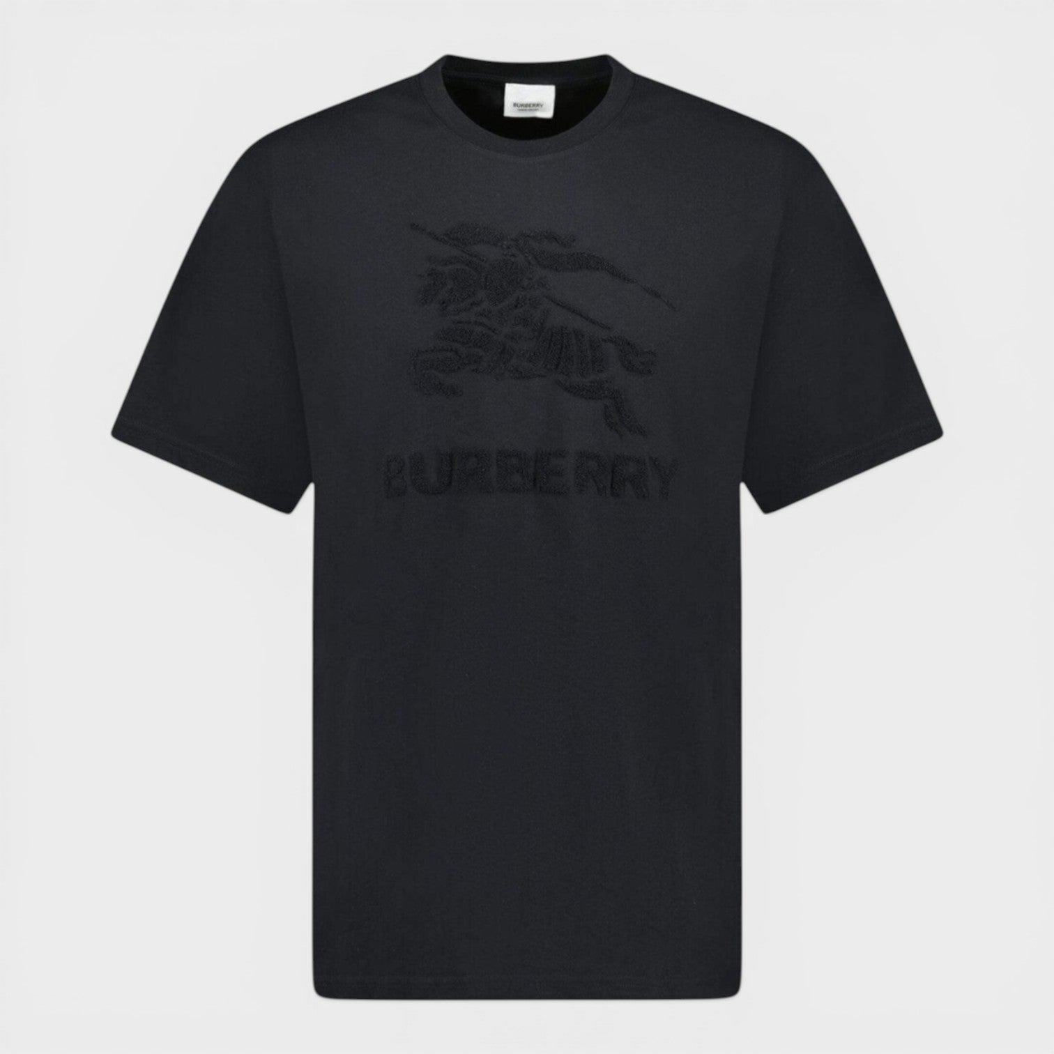 Burberry Raynerton Cotton Logo Embroidered T-Shirt Black
