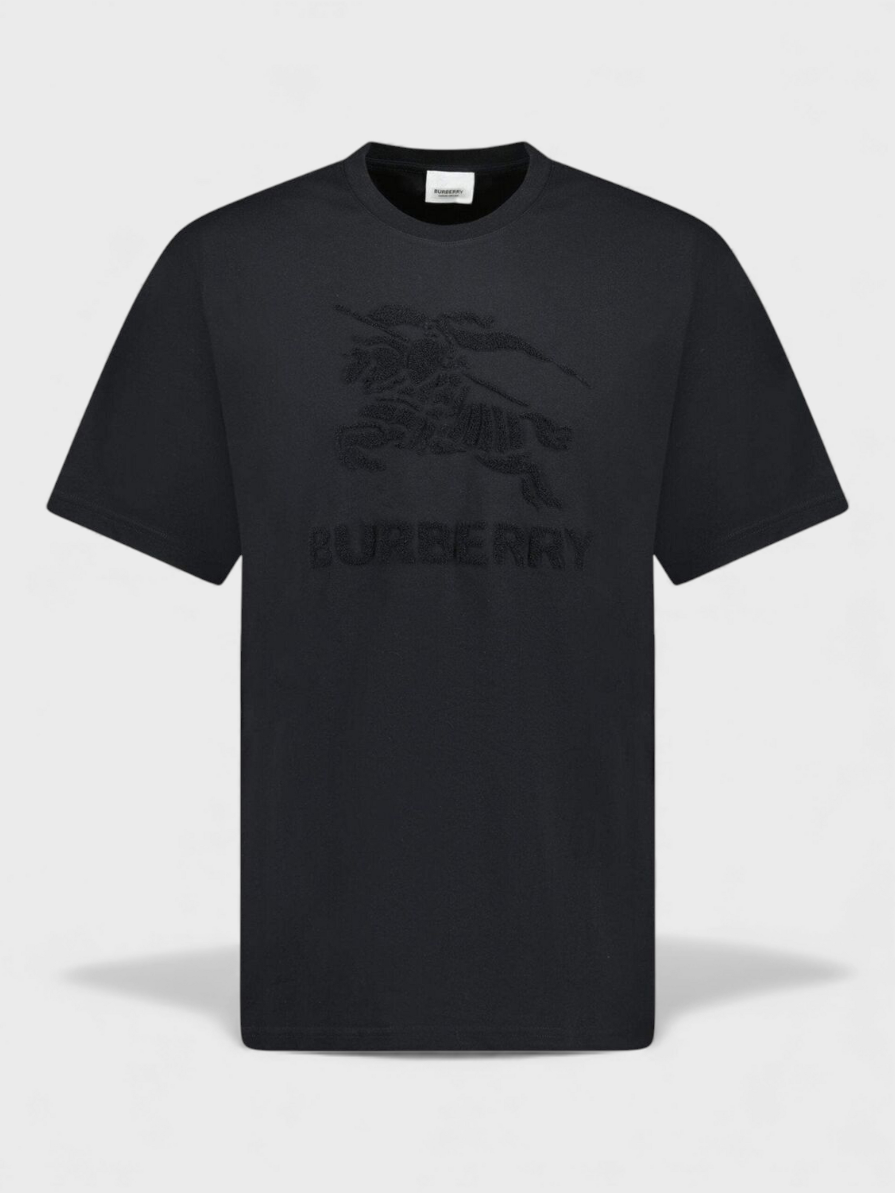 Burberry Raynerton Cotton Logo Embroidered T-Shirt Black