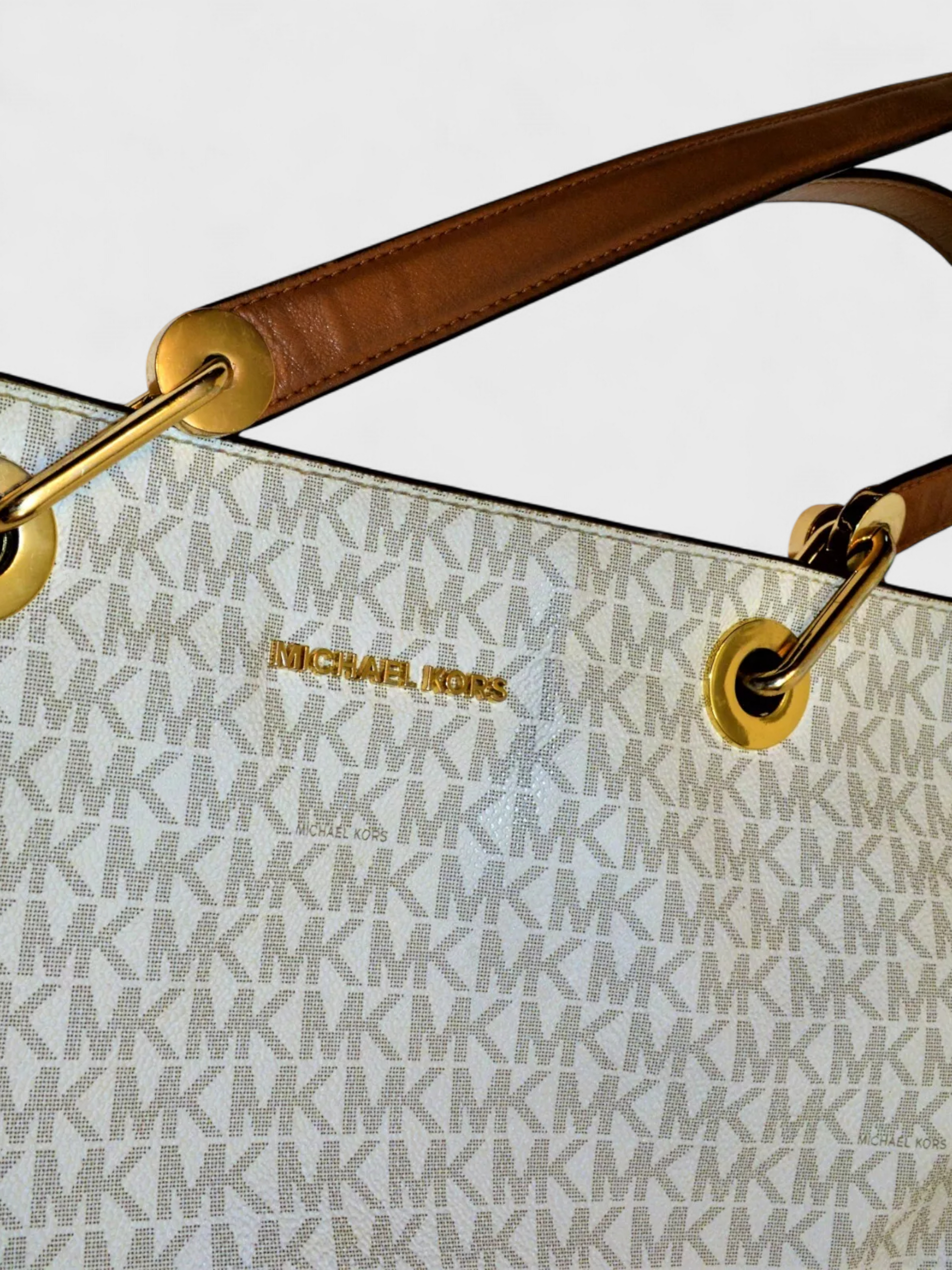 Michael Kors Raven Signature Tote Bag Tan