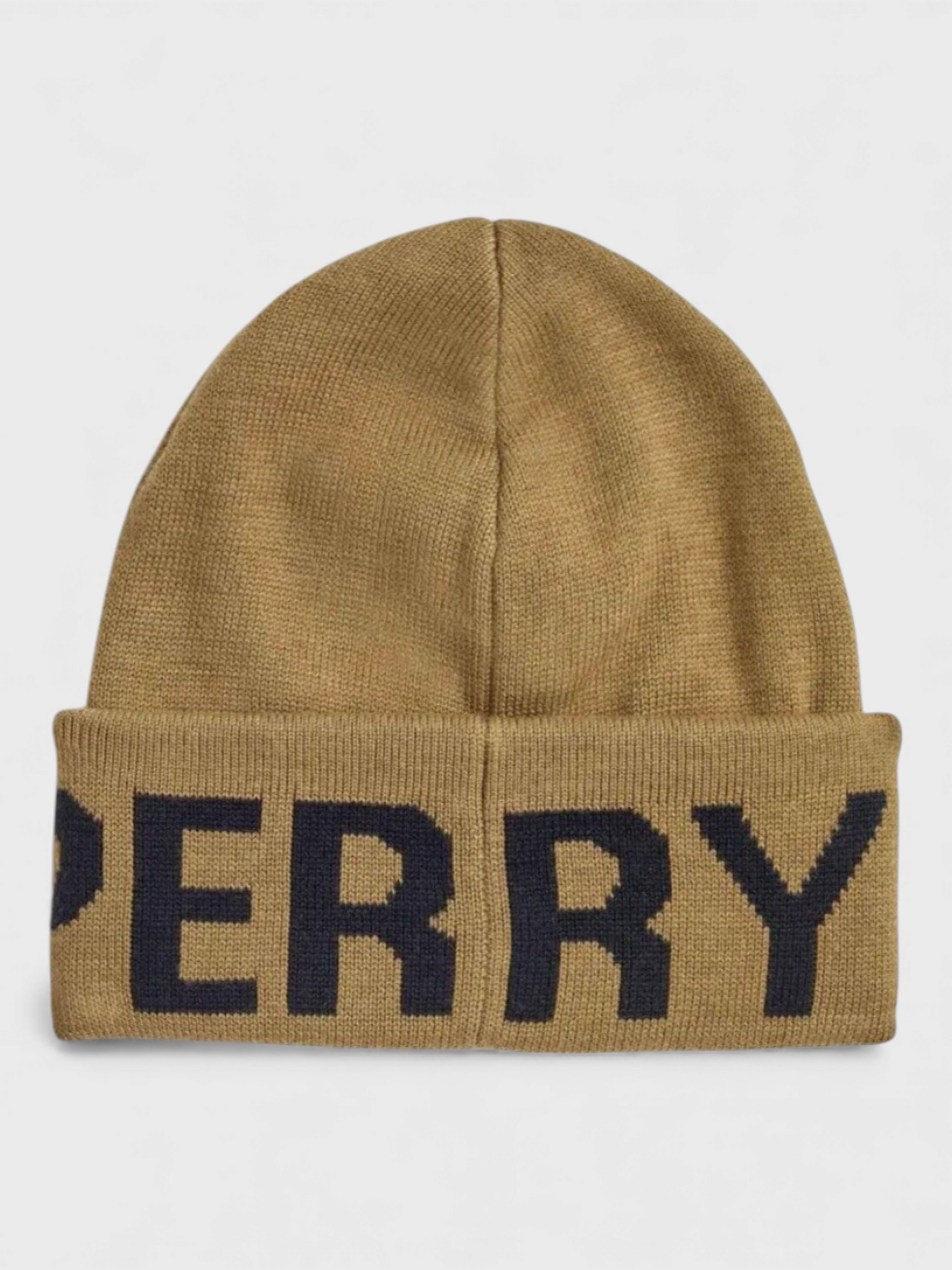 Fred Perry Oversized Branded Beanie Shaded Stone Black