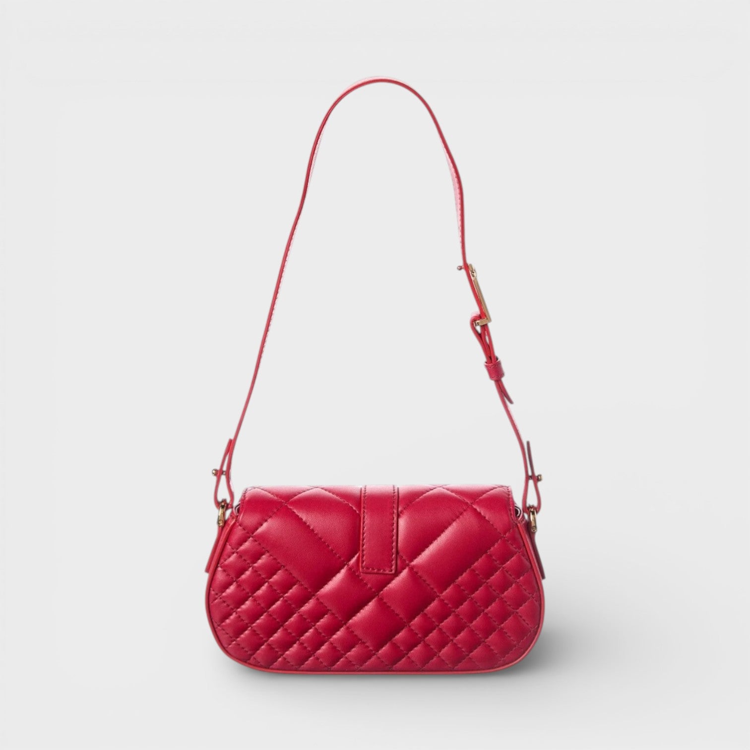 Logo Leather Shoulder Bag Red