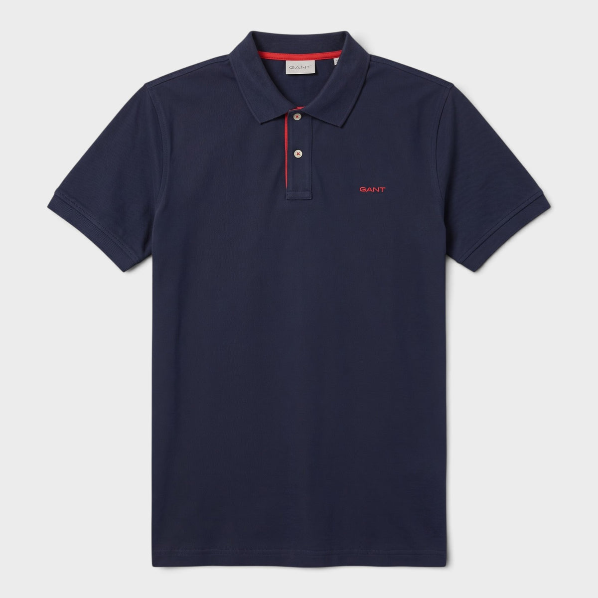 Logo Piqué Polo Shirt Navy Red