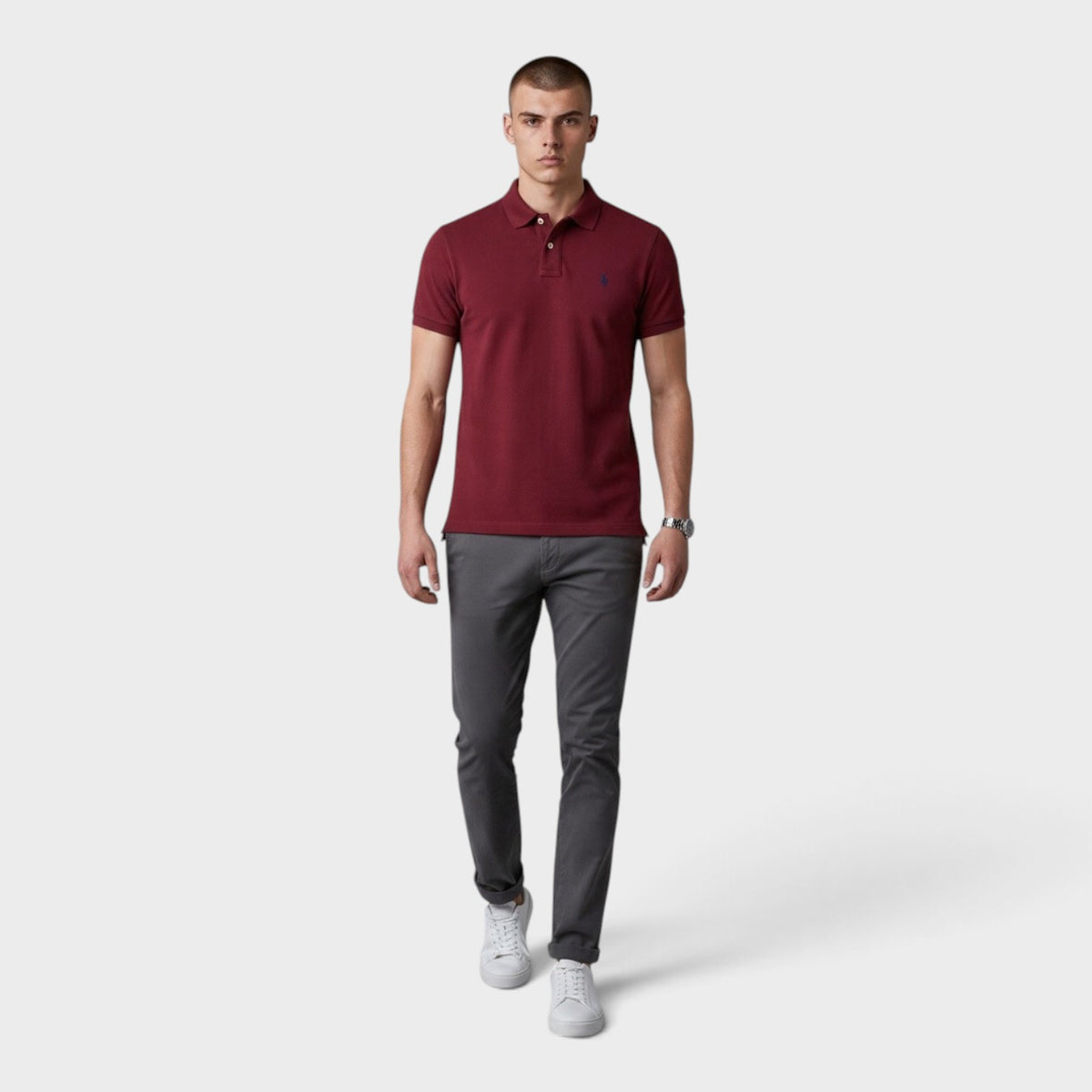 Logo Classic Slim Fit Polo Shirt Dark Red