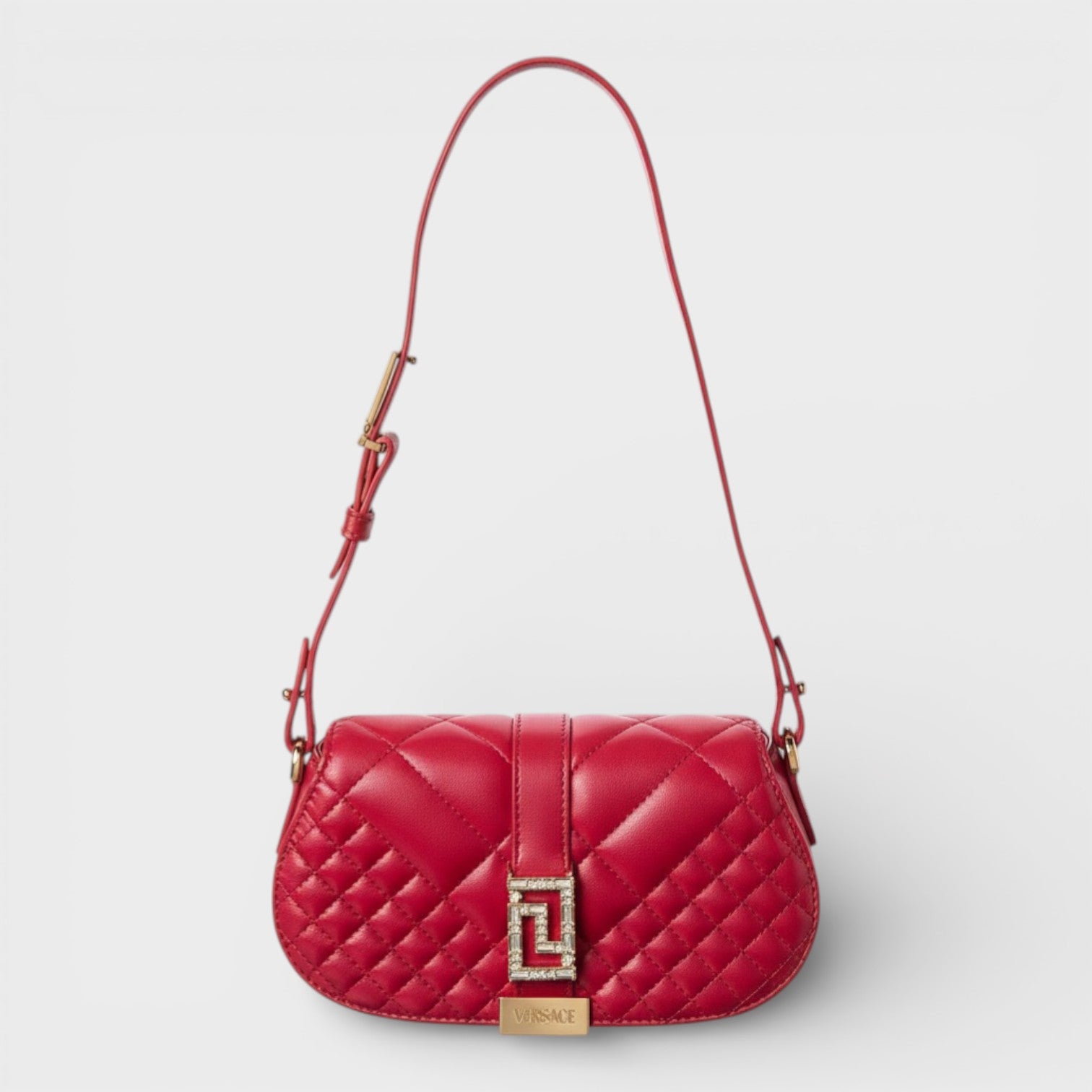Logo Leather Shoulder Bag Red