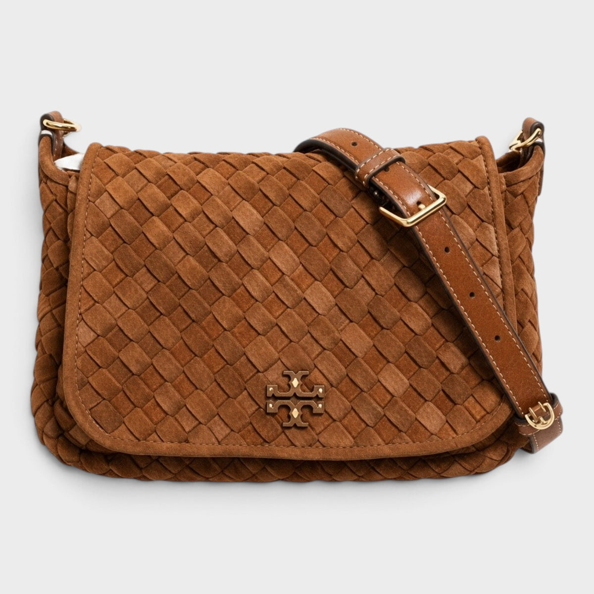 Thea Woven Suede Flap Chicory Brown
