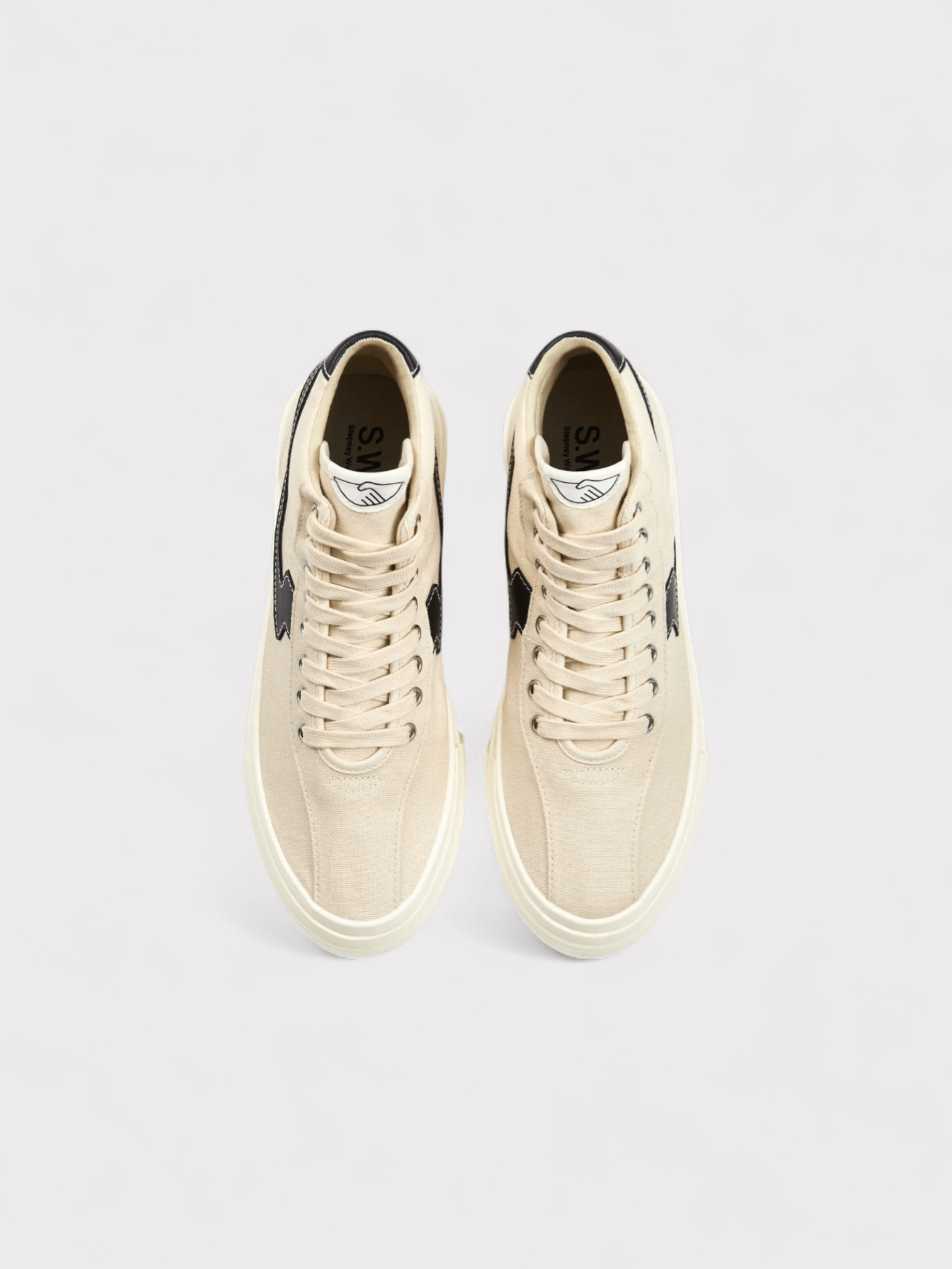 Stepney Workers Club Varden S - Strike Canvas Hi Tops Ecru Black - Supplied FashionStepney Workers Club