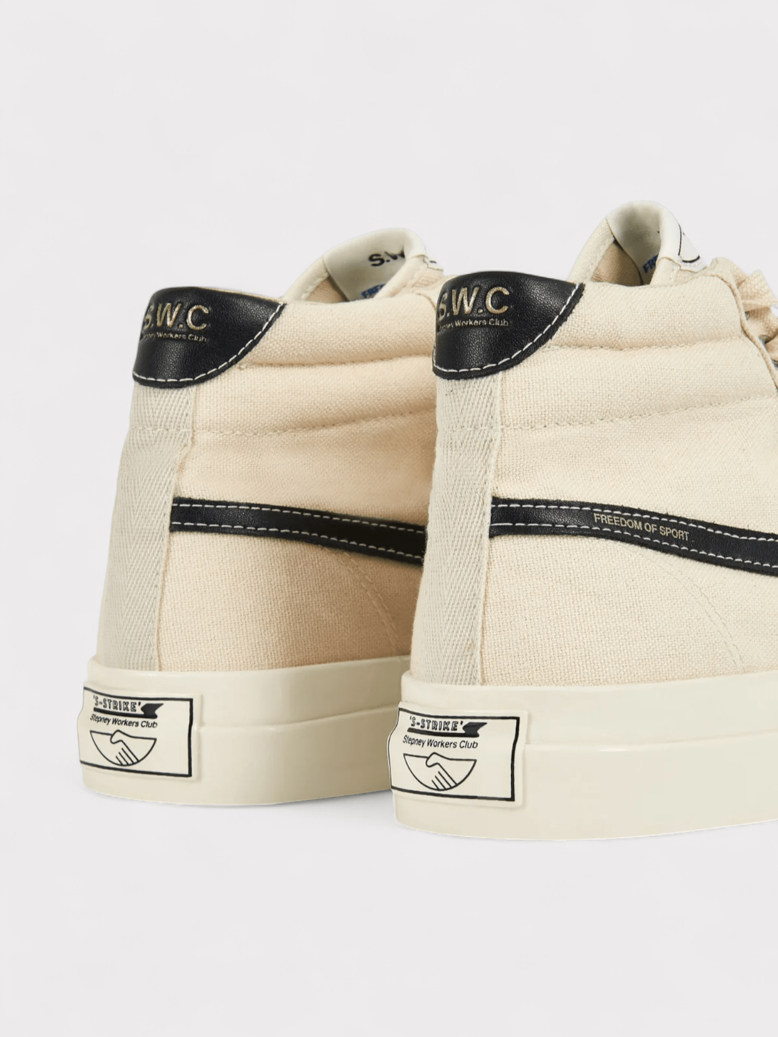 Stepney Workers Club Varden S - Strike Canvas Hi Tops Ecru Black - Supplied FashionStepney Workers Club
