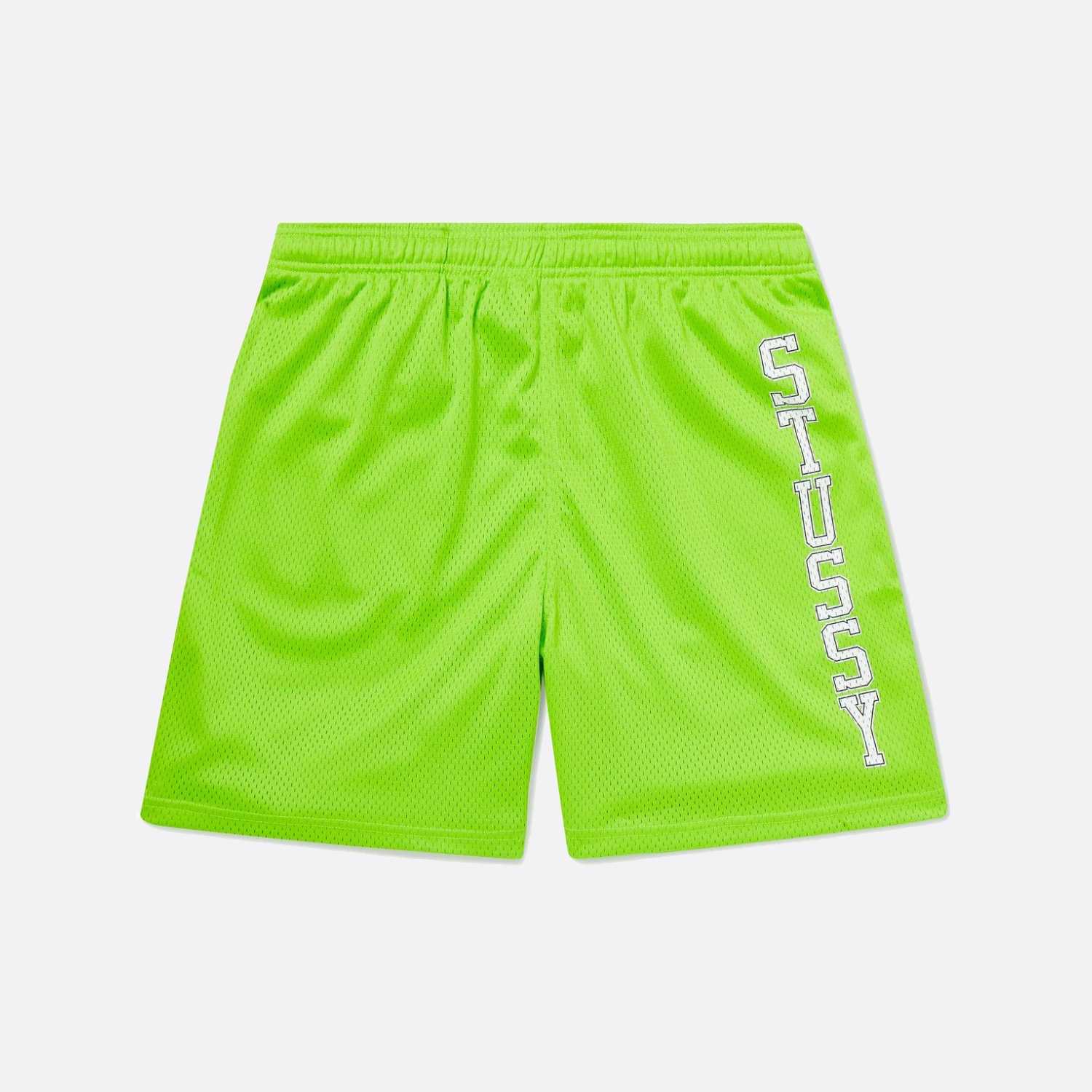 Stussy Lime Green Collegiate Mesh Shorts - Supplied LuxurySTUSSY