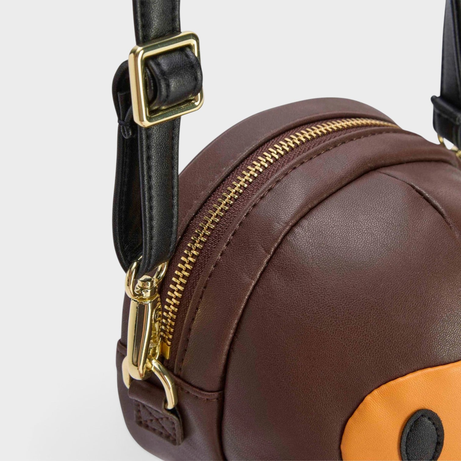 Supplied Fashion adidas x BAPE Baby Milo bag in auburn brown with gold hardware and black adjustable shoulder strap