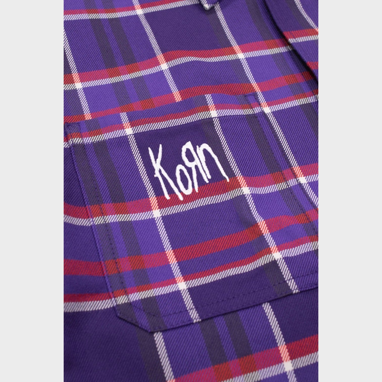Supplied Fashion adidas Korn oversized checked overshirt in multi-blue with white embroidered chest logo detail