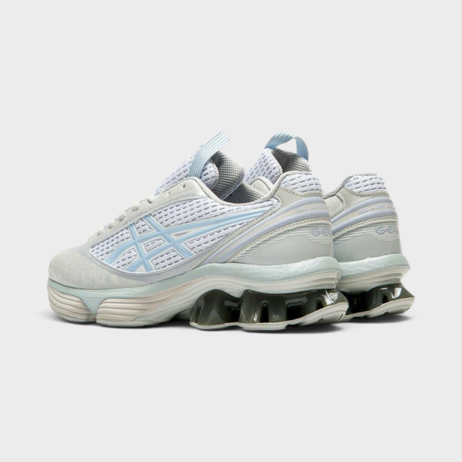 Supplied Fashion ASICS Gel-Kinetic Fluent running shoe in glacier grey and sky blue with responsive gel sole
