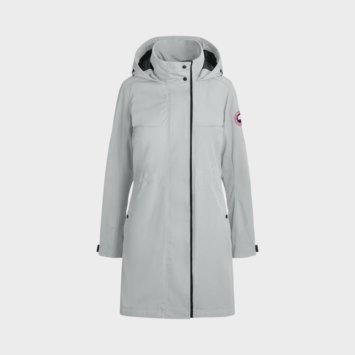 Supplied Fashion Canada Goose Belcarra jacket in silverbirch grey with a hood and weather-resistant finish.