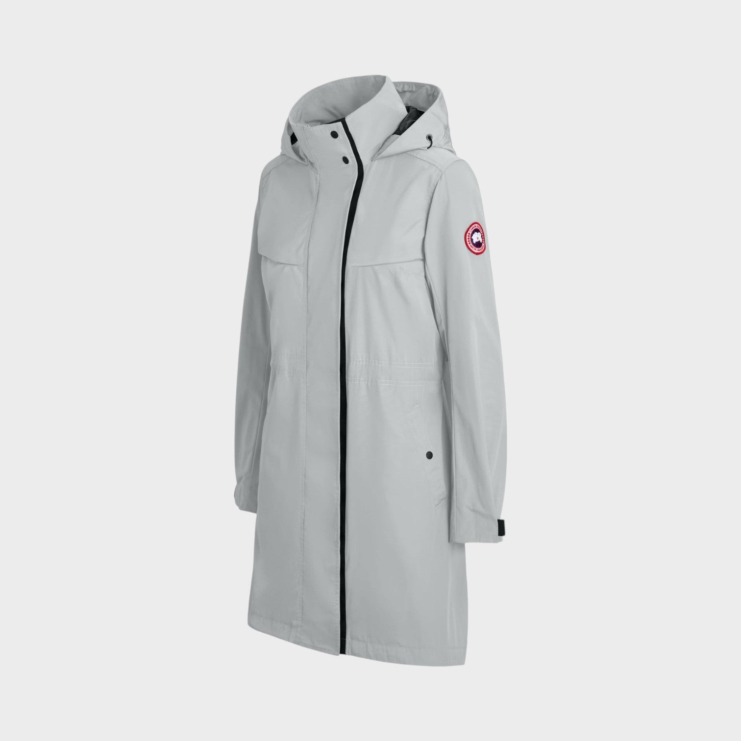 Supplied Fashion Canada Goose Belcarra jacket in silverbirch grey with a hood and weather-resistant finish.
