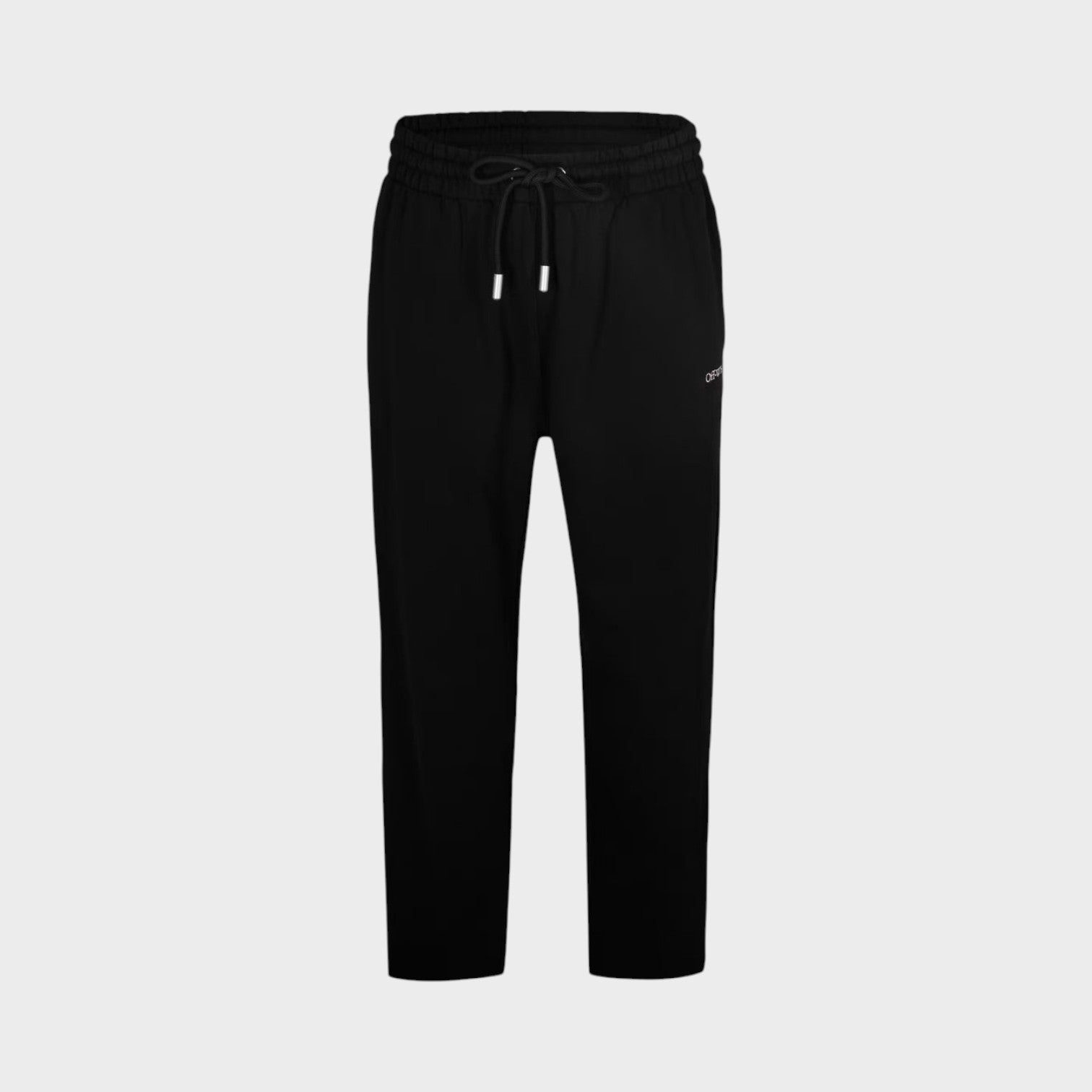 Supplied Fashion black fleece sweatpants with a drawstring waist and closed hem design for a streetwear look.