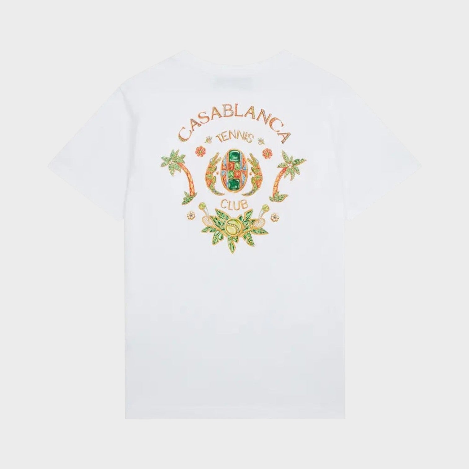 Supplied Fashion Casablanca Joyaux D'Afrique Tennis Club white cotton t-shirt with back graphic print