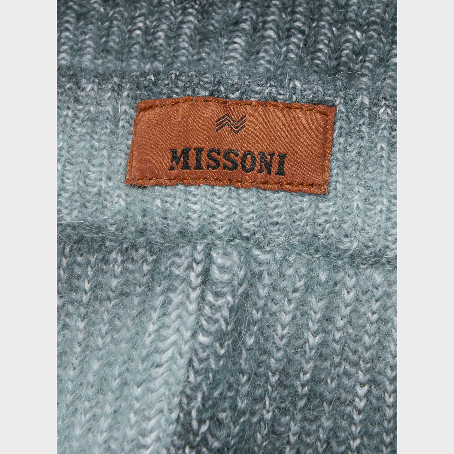Supplied Fashion grey knit mohair bottoms featuring a brown Missoni brand label and soft ribbed texture.