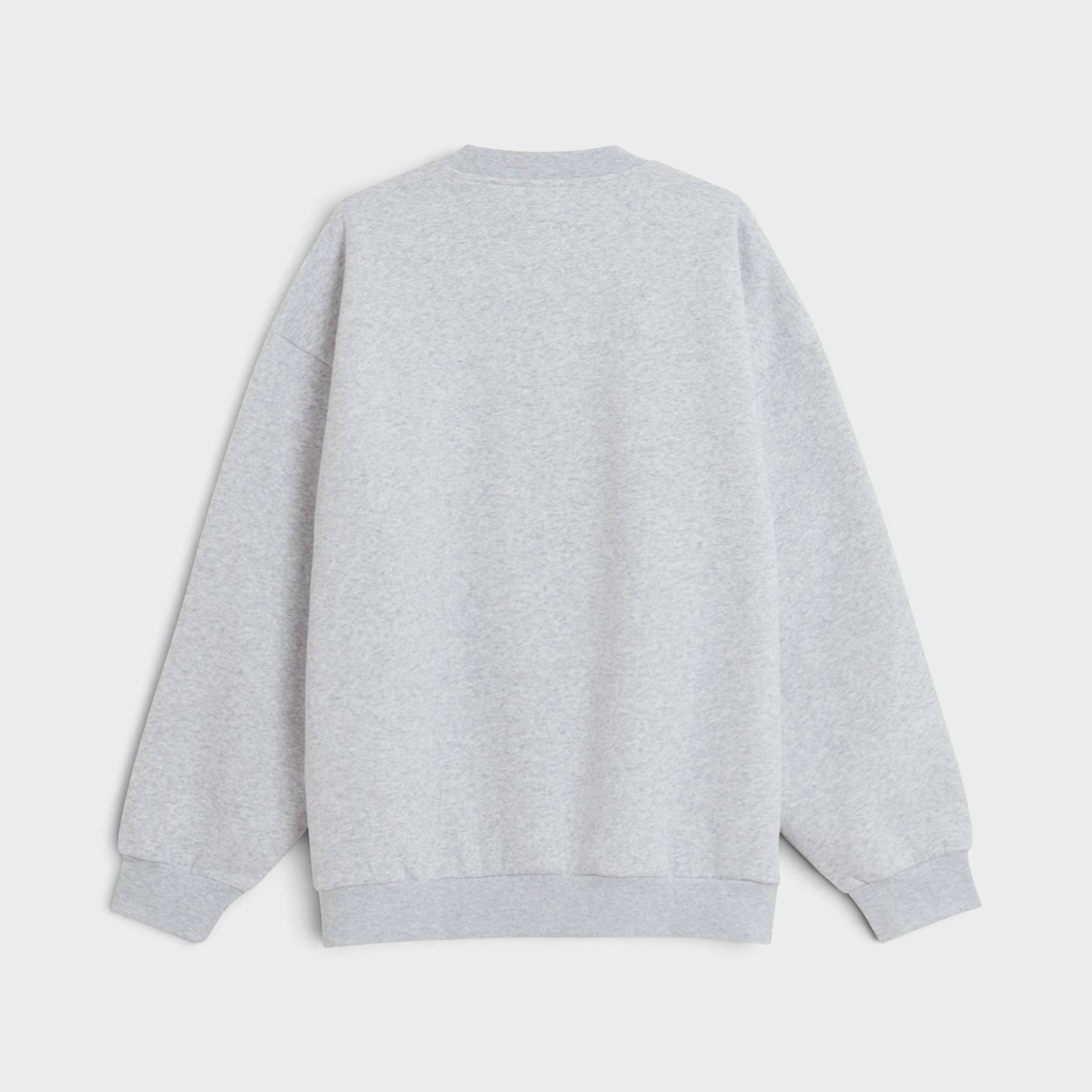 Supplied Fashion grey oversized crew neck sweatshirt with a relaxed fit and ribbed cuffs, back view.