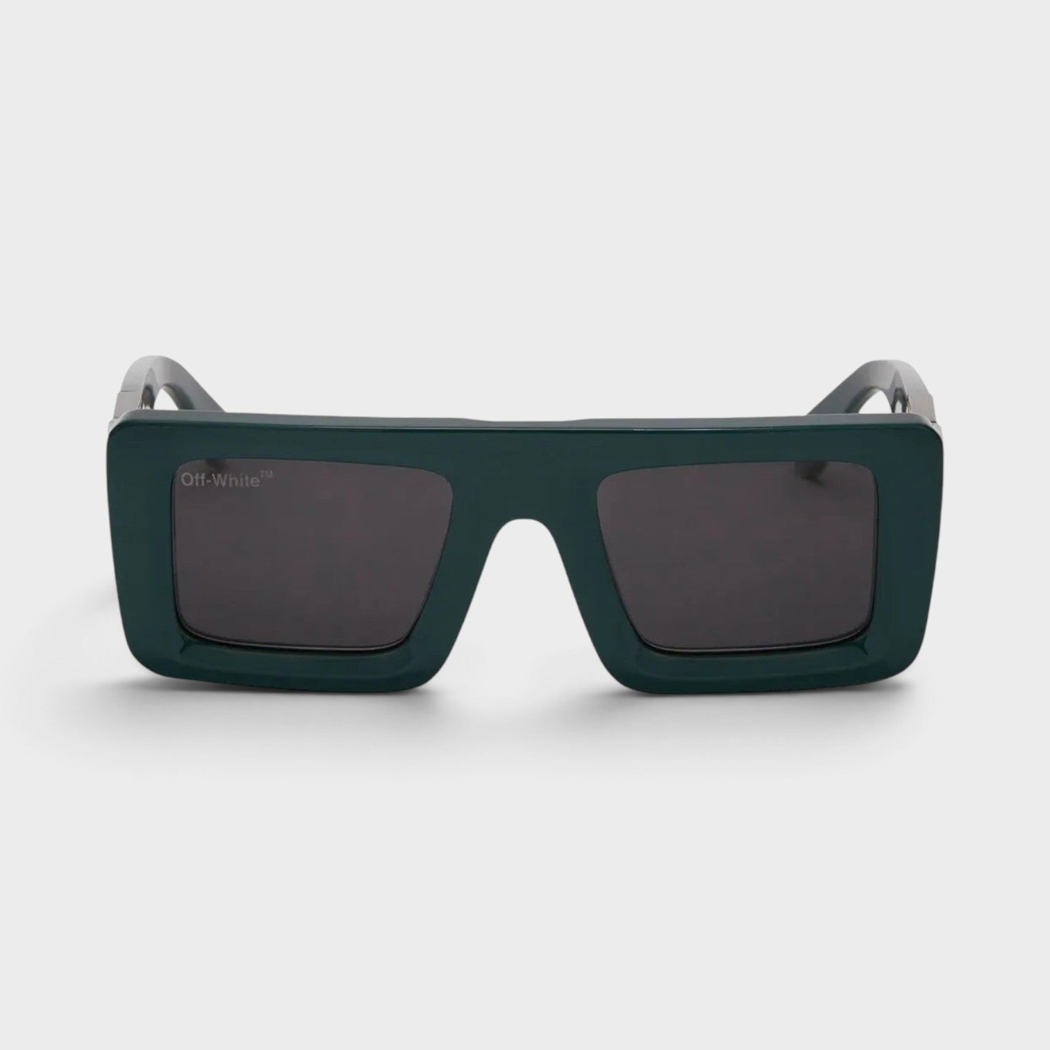 Supplied Fashion Leonardo square-frame sunglasses in dark green with tinted lenses and a bold geometric silhouette.