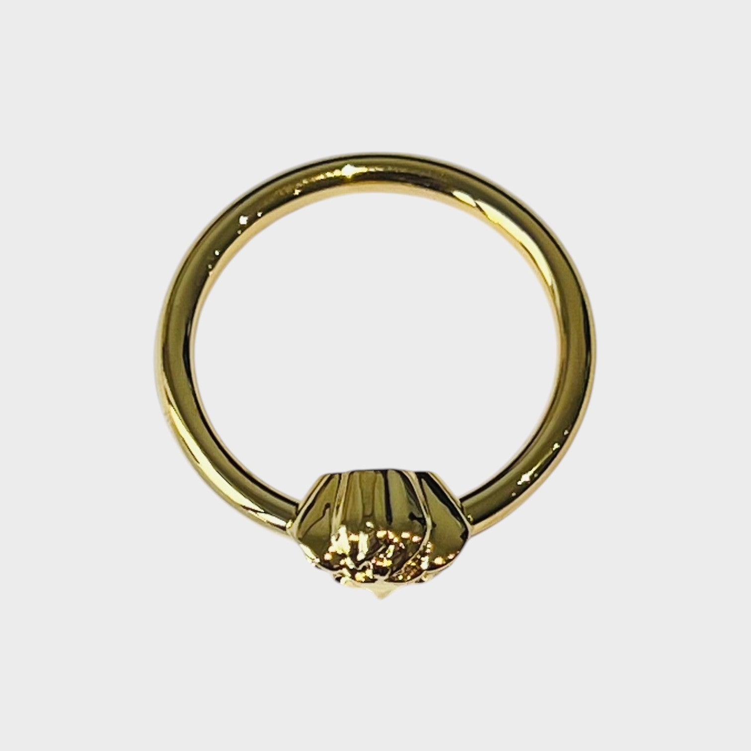 Supplied Fashion gold tone metal Medusa head ring with intricate detailing. Edgy, artistic jewellery with historical flair.