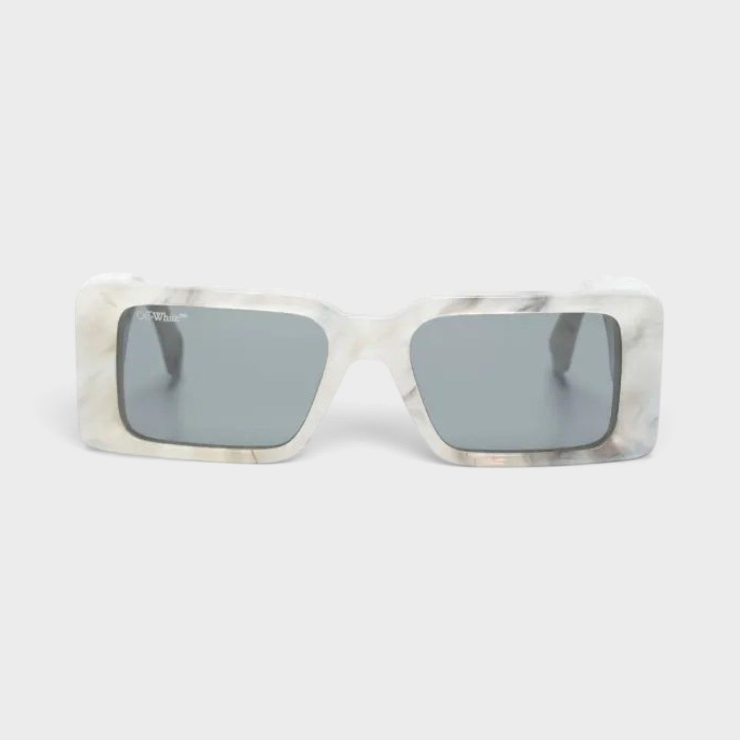 Supplied Fashion Milano sunglasses with a rectangular marble dark grey frame and off-white accents.