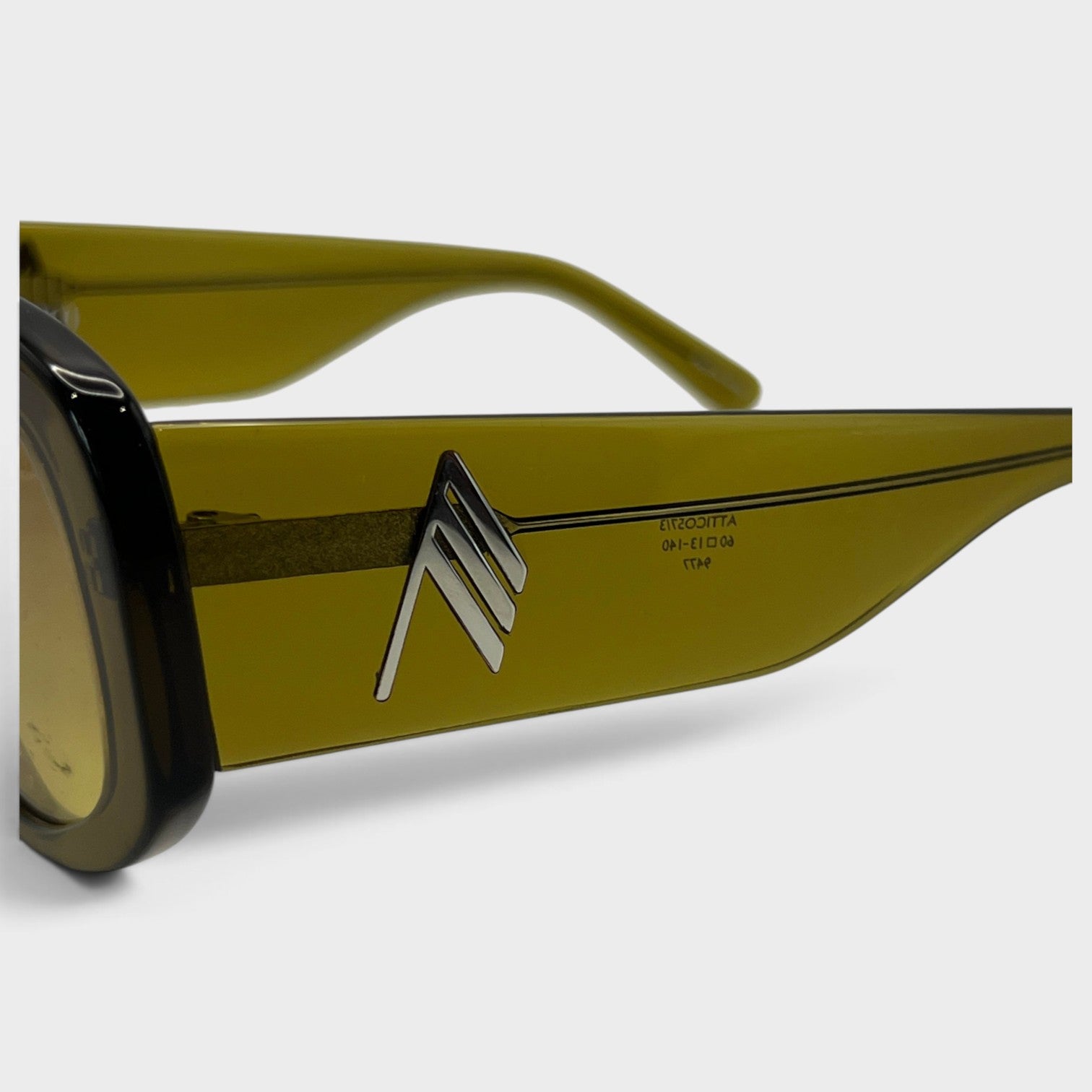Supplied Fashion Linda Farrow Milano oversized olive sunglasses with silver logo detail on the temple