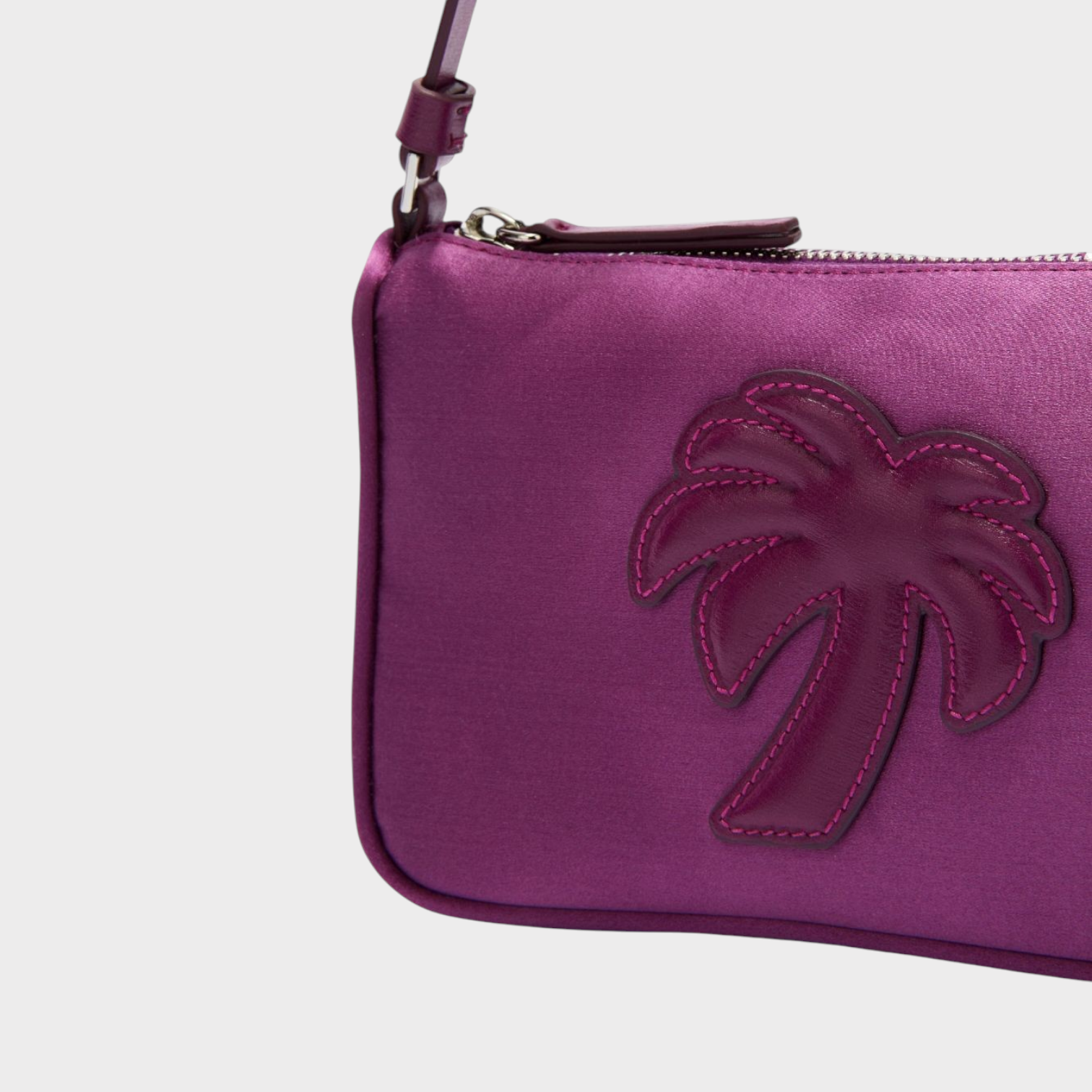 Palm Angels Satin Palm Shoulder Bag Purple | Palm Angels