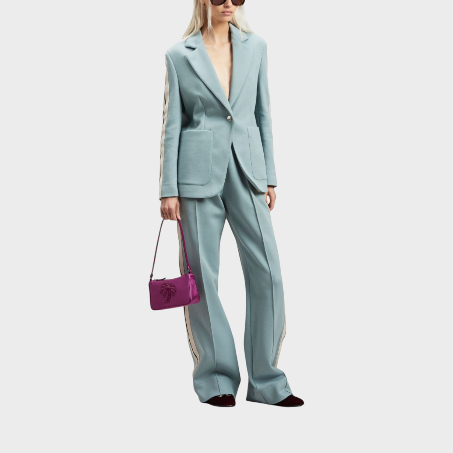 Palm Angels Satin Palm Shoulder Bag Purple | Palm Angels
