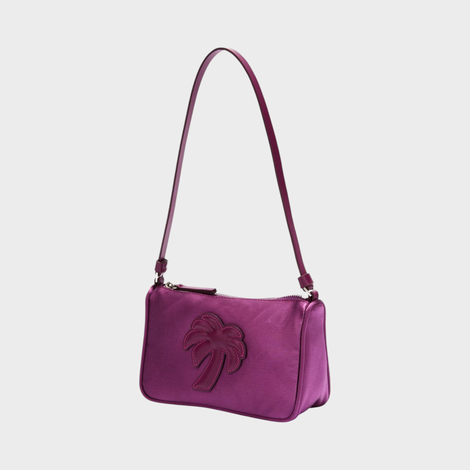 Palm Angels Satin Palm Shoulder Bag Purple | Palm Angels