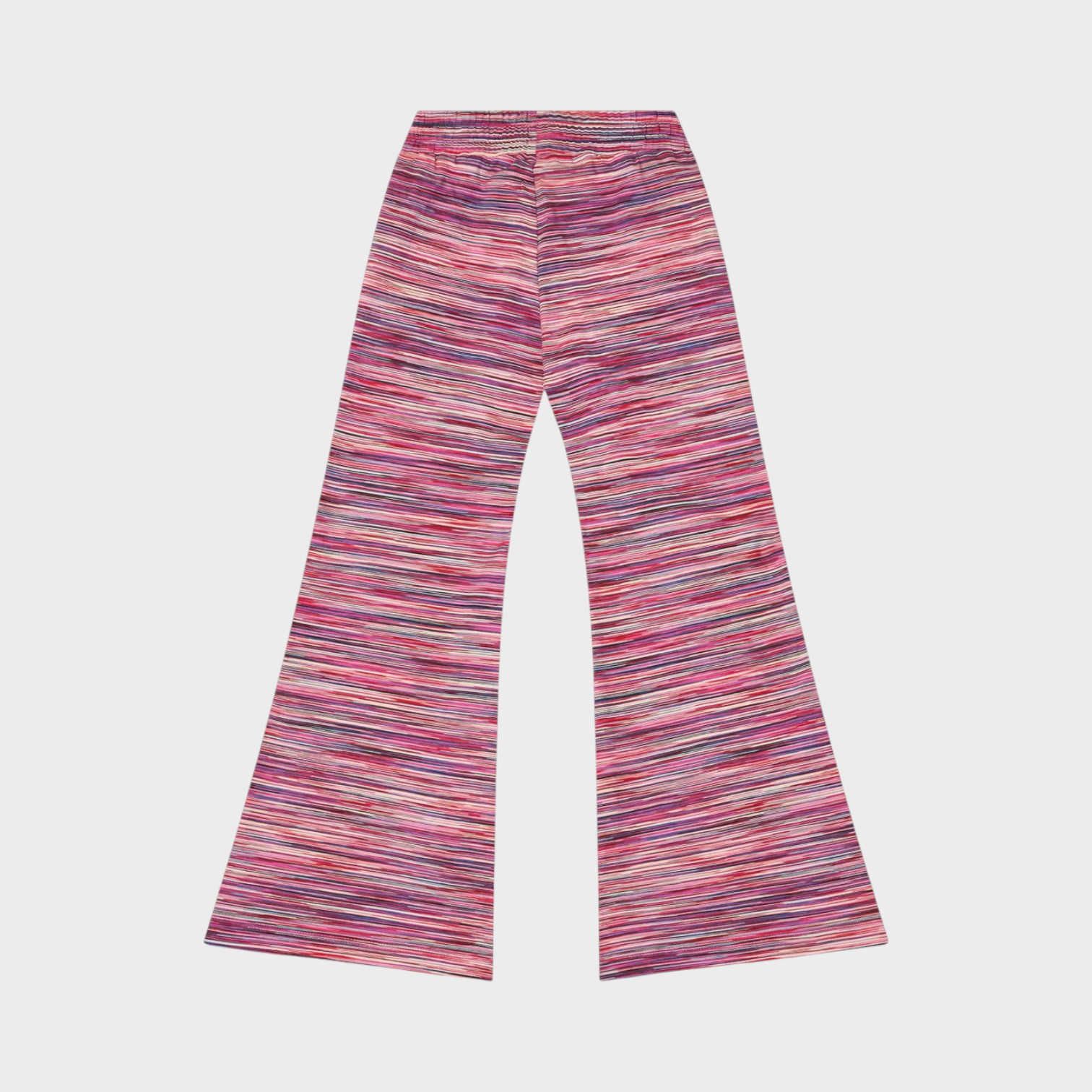 Supplied Fashion kids pink multi-colored striped fleece joggers with a comfortable closed hem design.