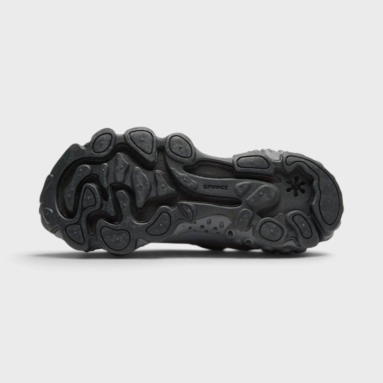 Supplied Fashion Salehe Bembury Osmosis sneaker showing the black and grey textured spunge rubber outsole