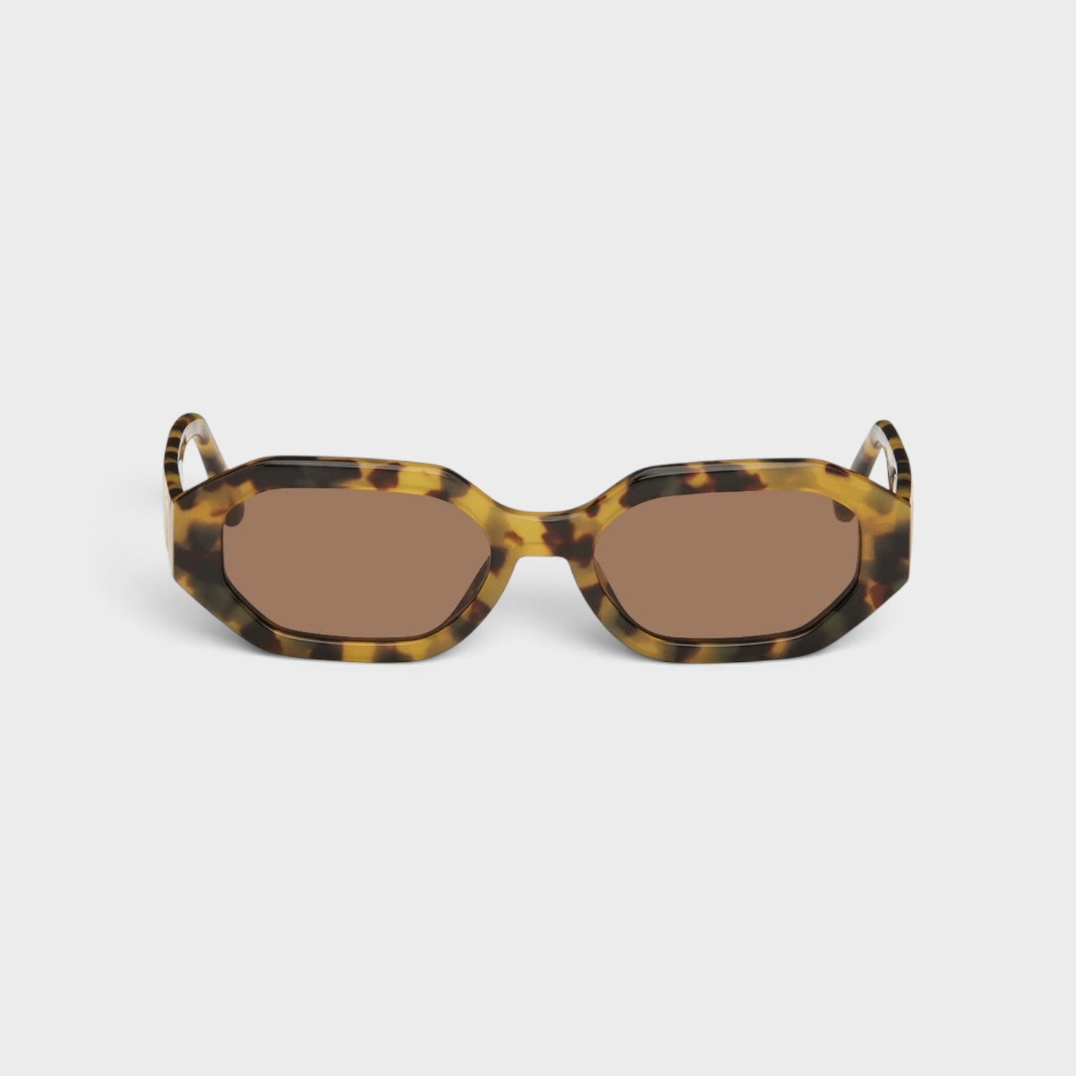 Supplied Fashion Linda Farrow Edition Irene sunglasses featuring a tortoiseshell acetate frame and brown lenses.