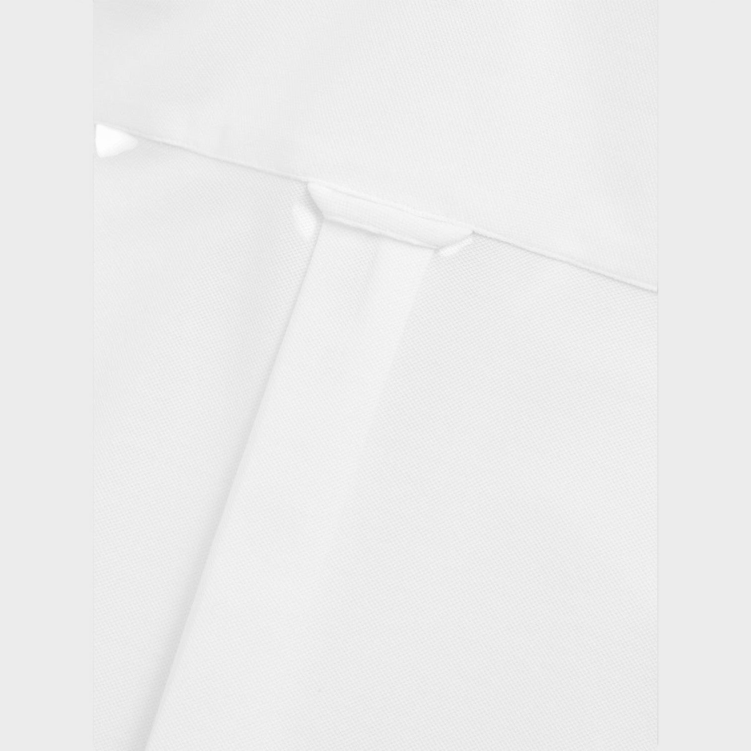 Supplied Fashion white regular jersey pique shirt showing close-up of the collar and button placket texture.