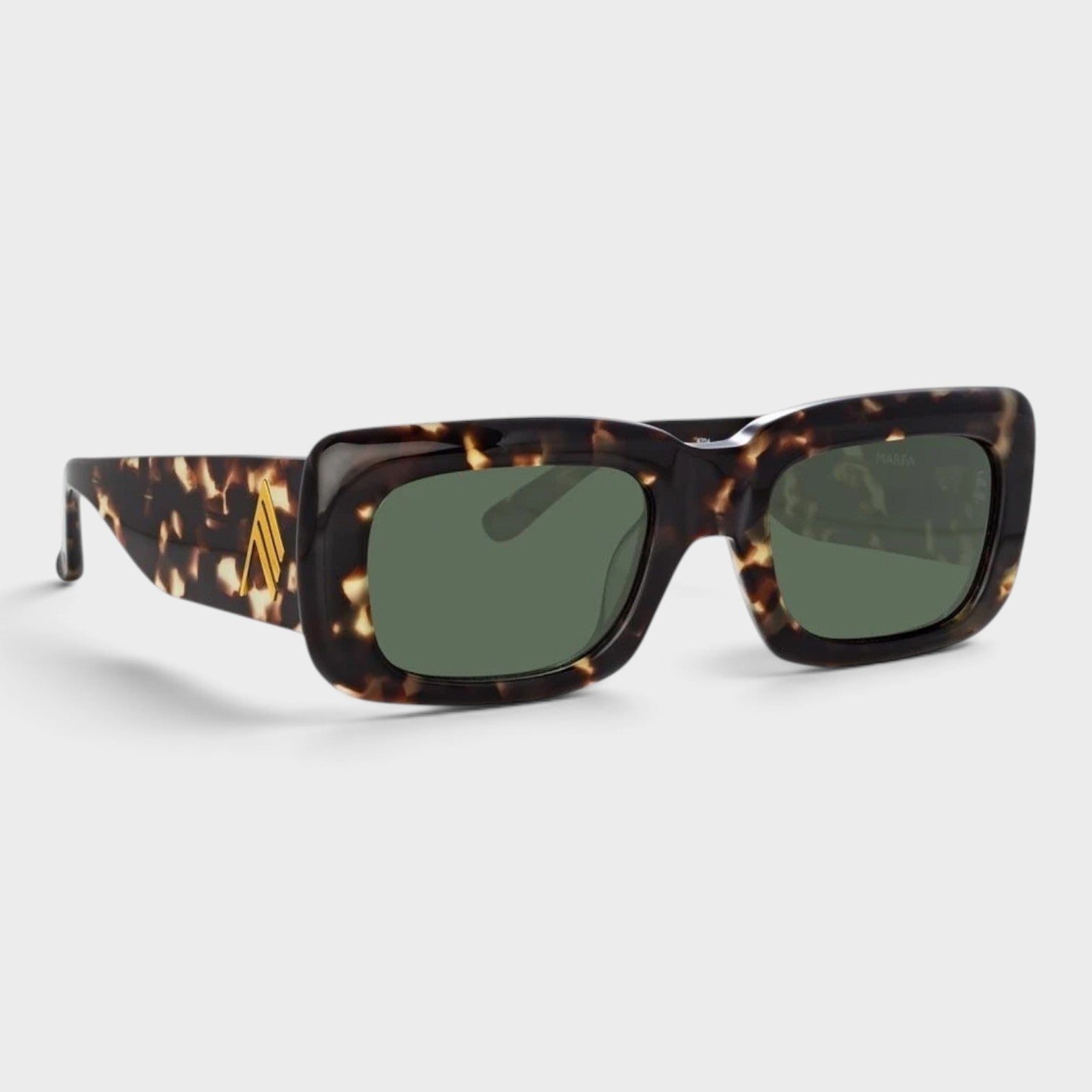 Linda Farrow Marfa Tortoiseshell Rectangular Sunglasses