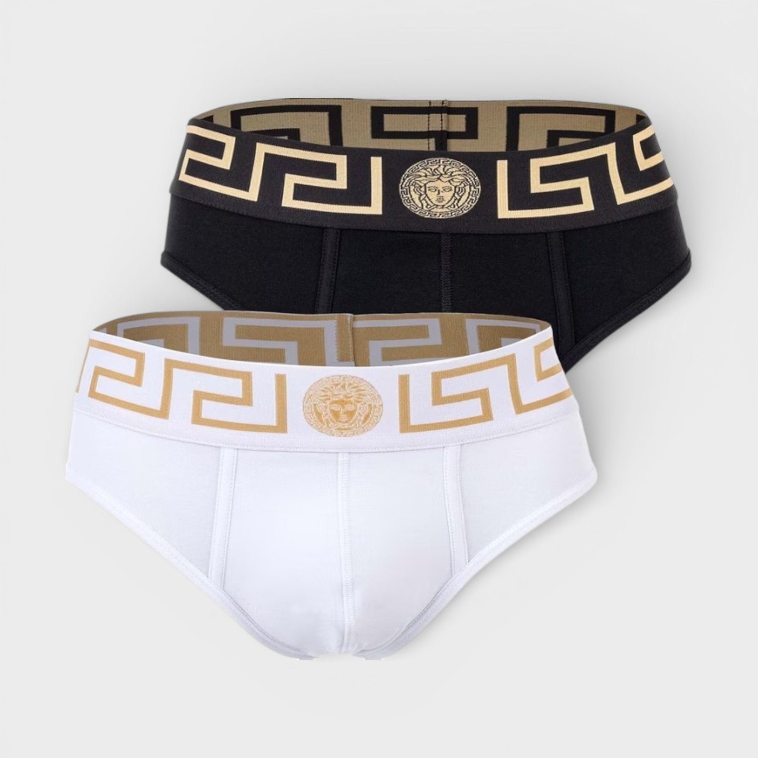 Logo Low Rise Slip Underwear Bi-Pack Black White